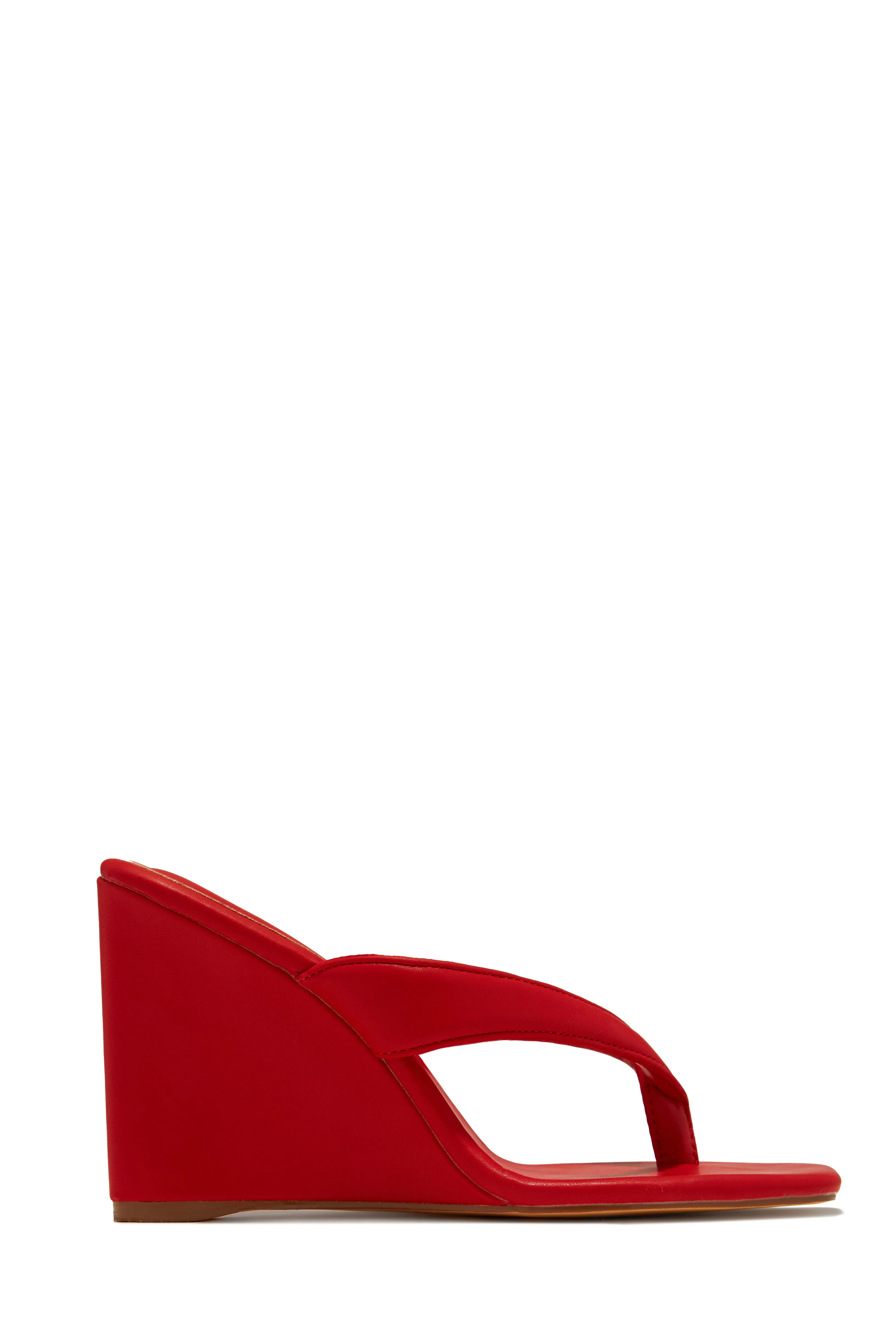 Alena Wedge Heel Mules - Red