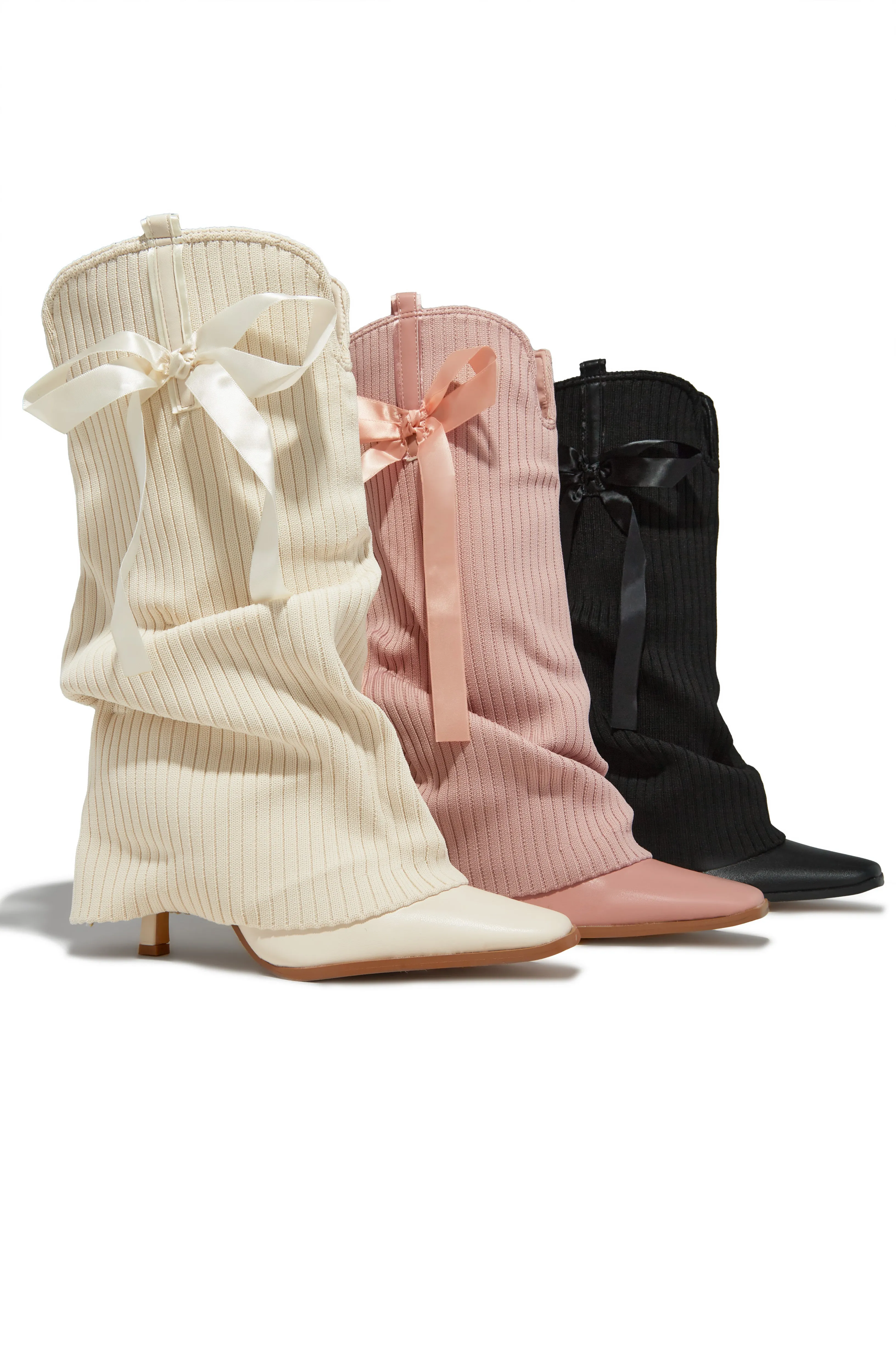 Annalee Below The Knee Slouch Boots - Cream