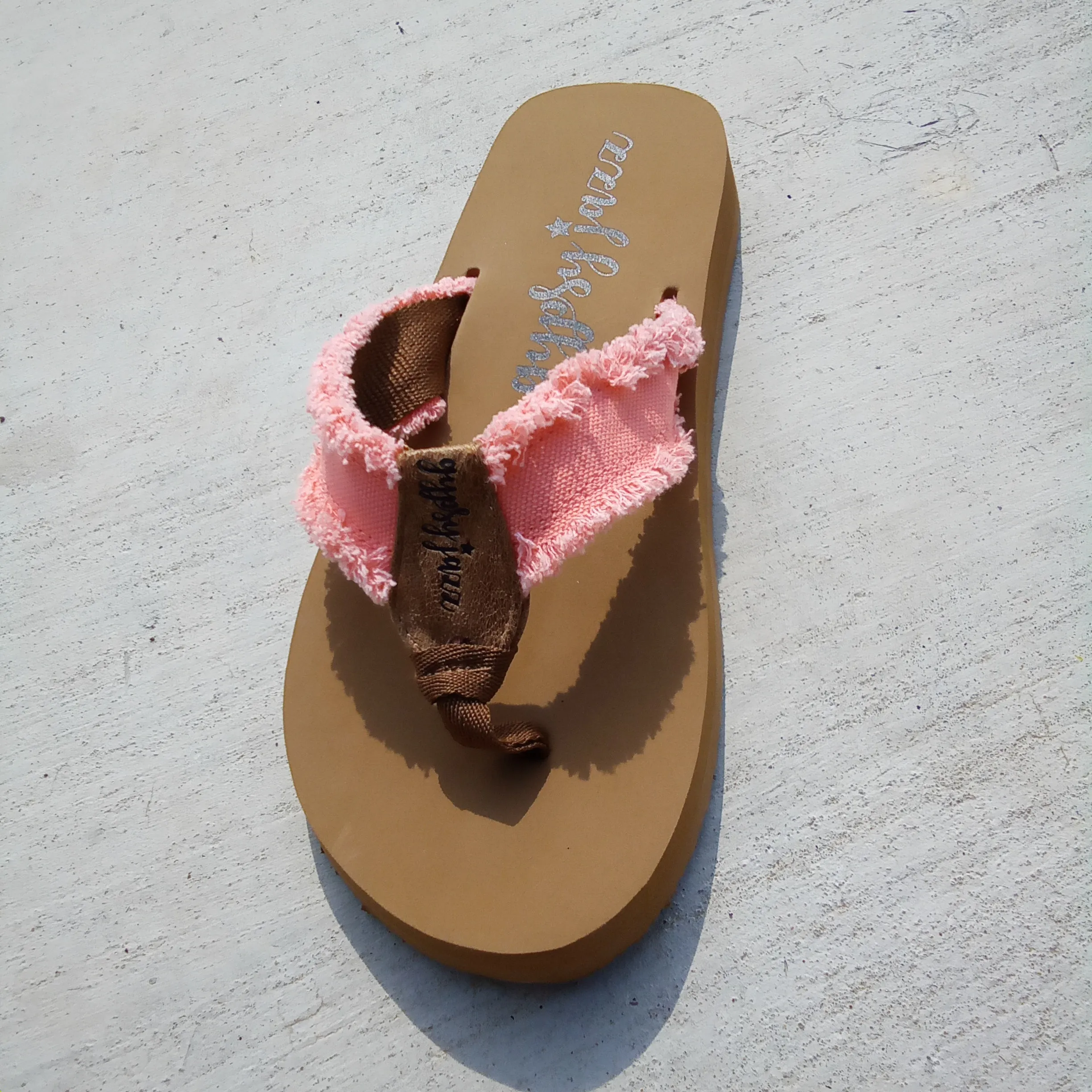 Bright Coral Frayed Flip Flops | Gypsy Jazz Encore