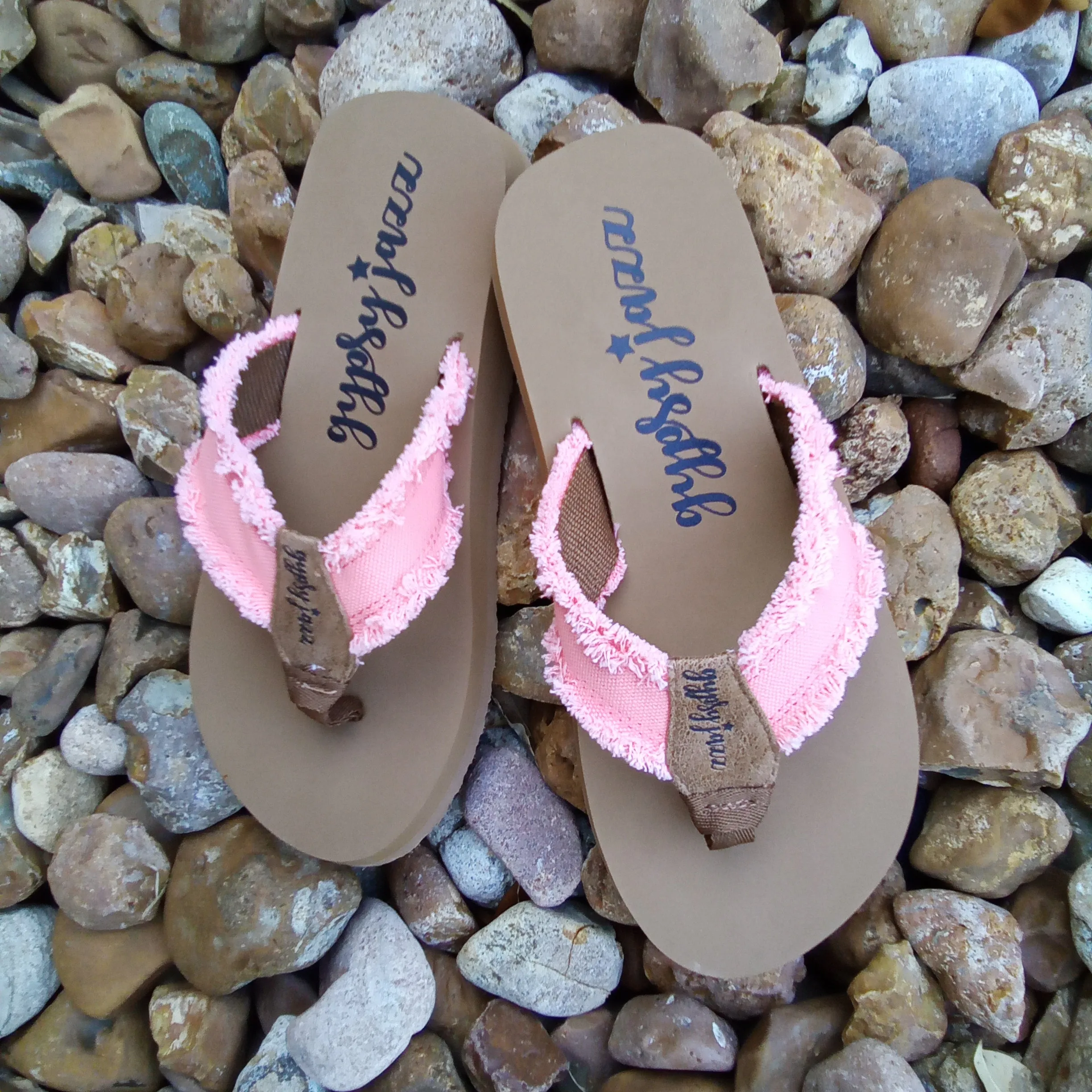 Bright Coral Frayed Flip Flops | Gypsy Jazz Encore