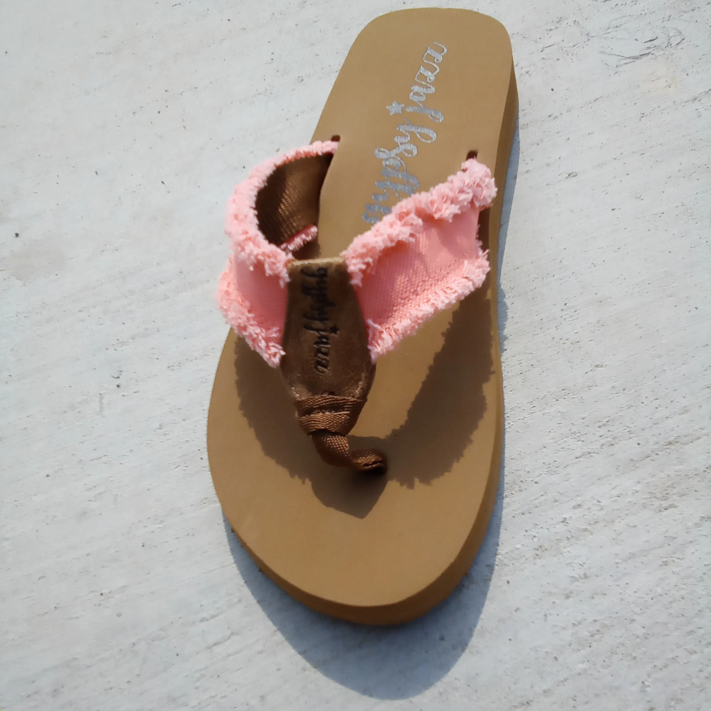 Bright Coral Frayed Flip Flops | Gypsy Jazz Encore