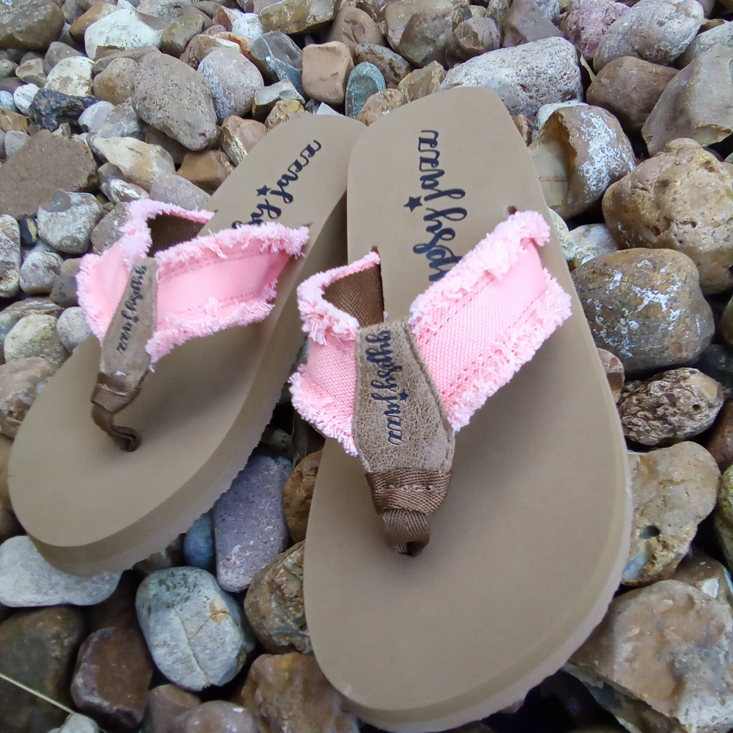 Bright Coral Frayed Flip Flops | Gypsy Jazz Encore