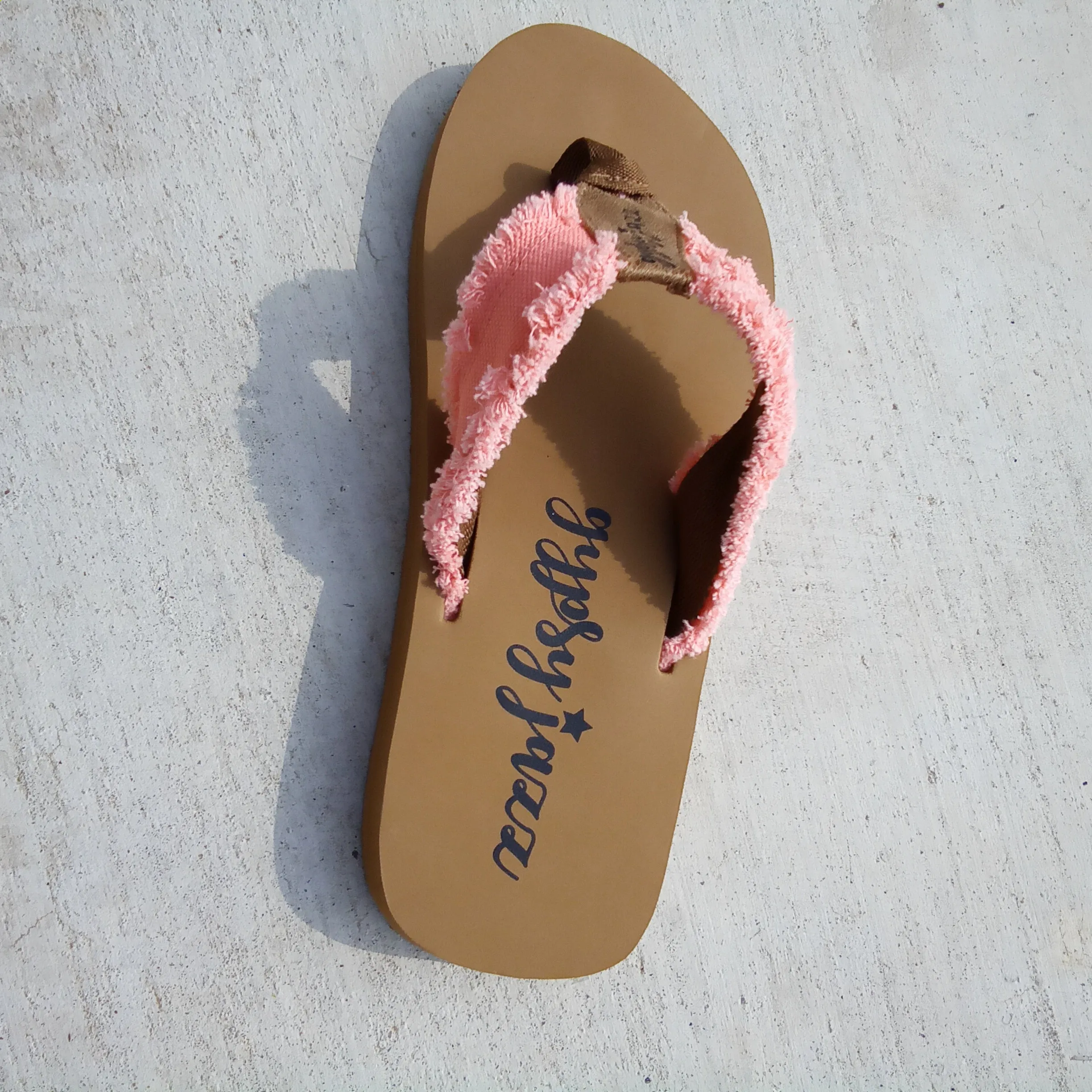 Bright Coral Frayed Flip Flops | Gypsy Jazz Encore