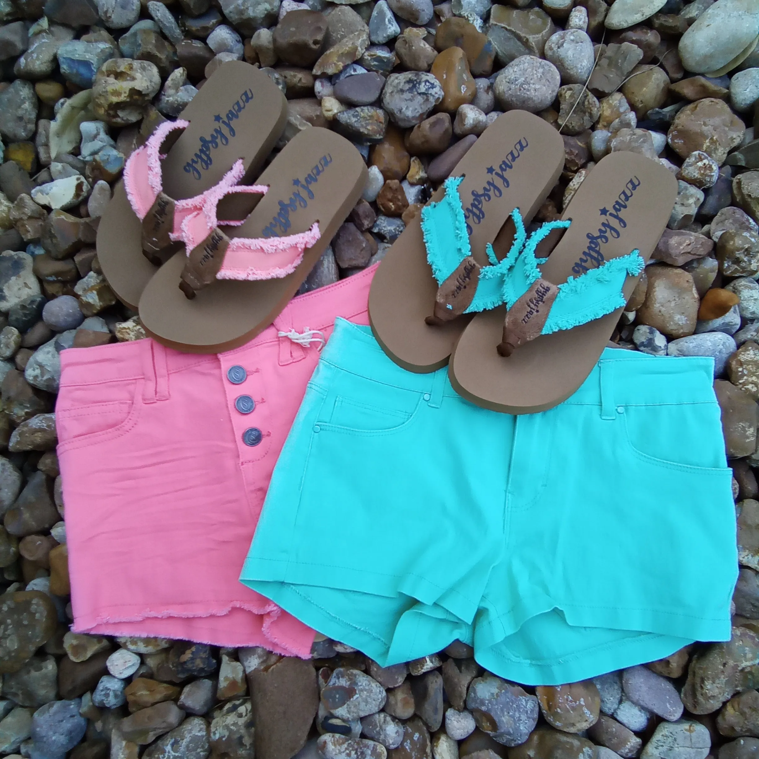 Bright Coral Frayed Flip Flops | Gypsy Jazz Encore
