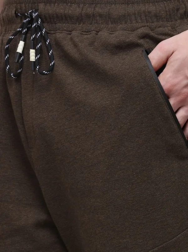 Brown Regular Fit Solid Shorts | JadeBlue