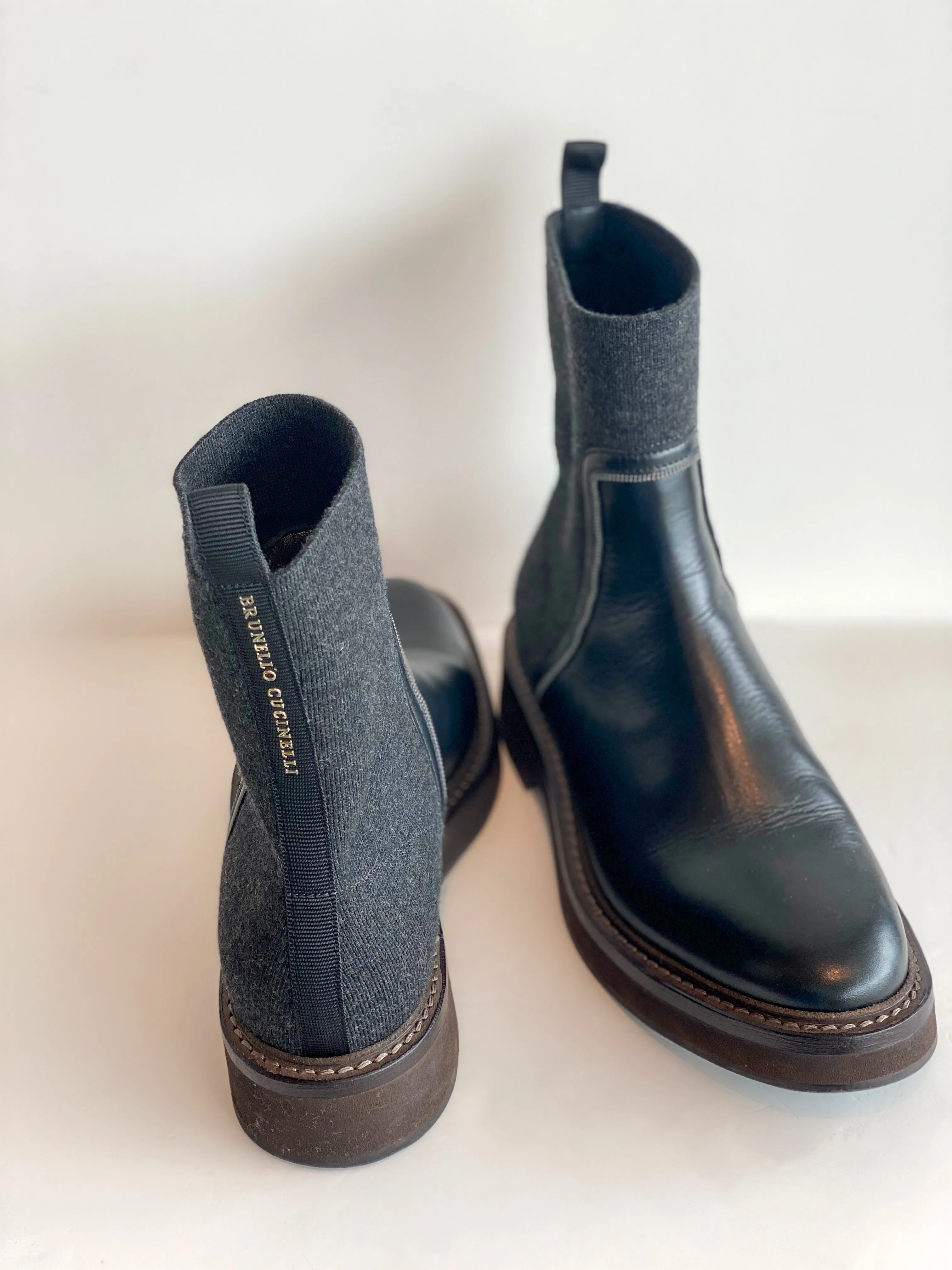 Brunello Cucinelli Leather Ankle Boots