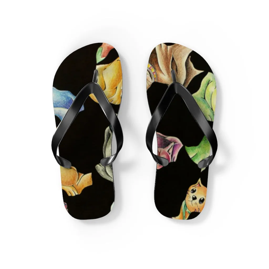Cat Pattern Flip Flops