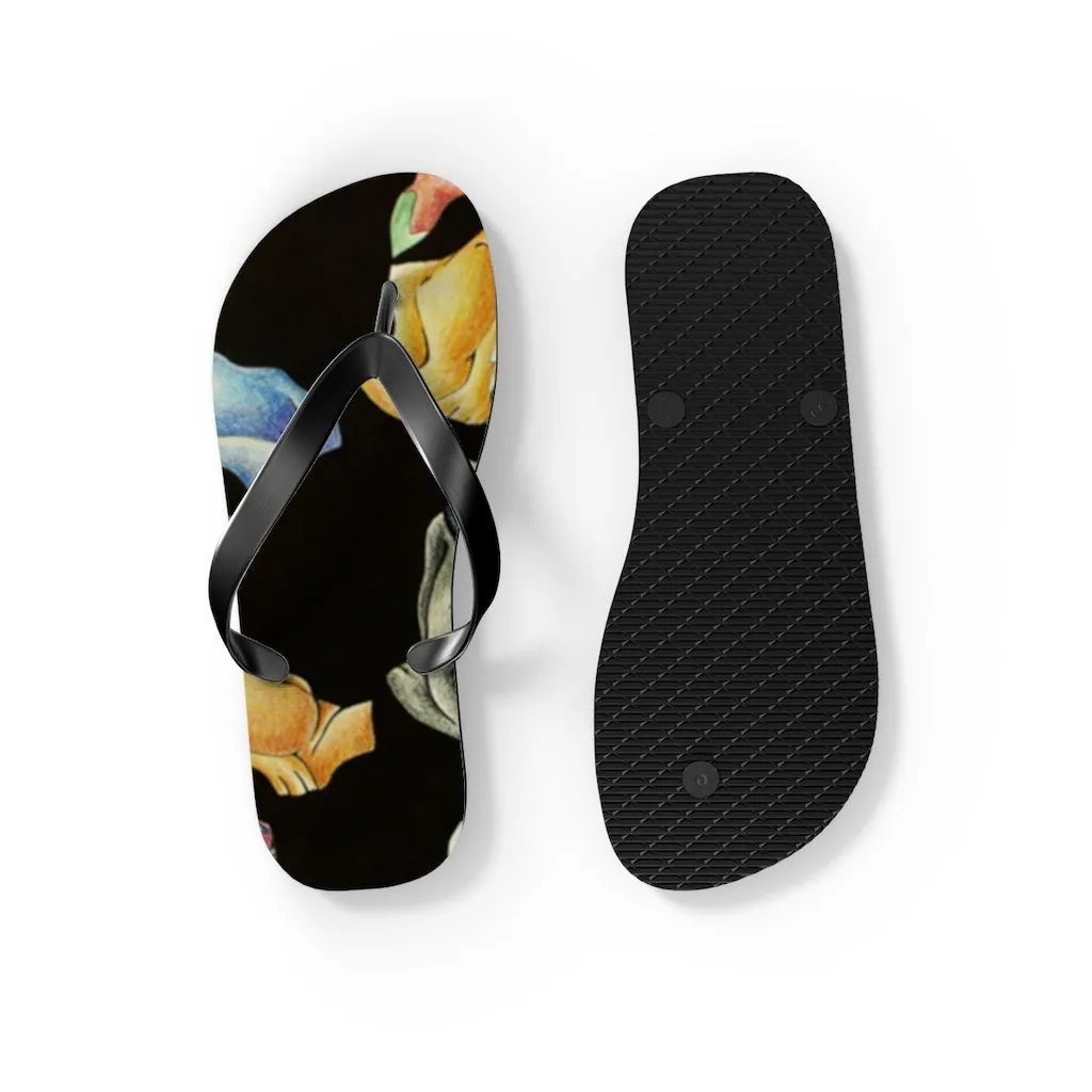 Cat Pattern Flip Flops
