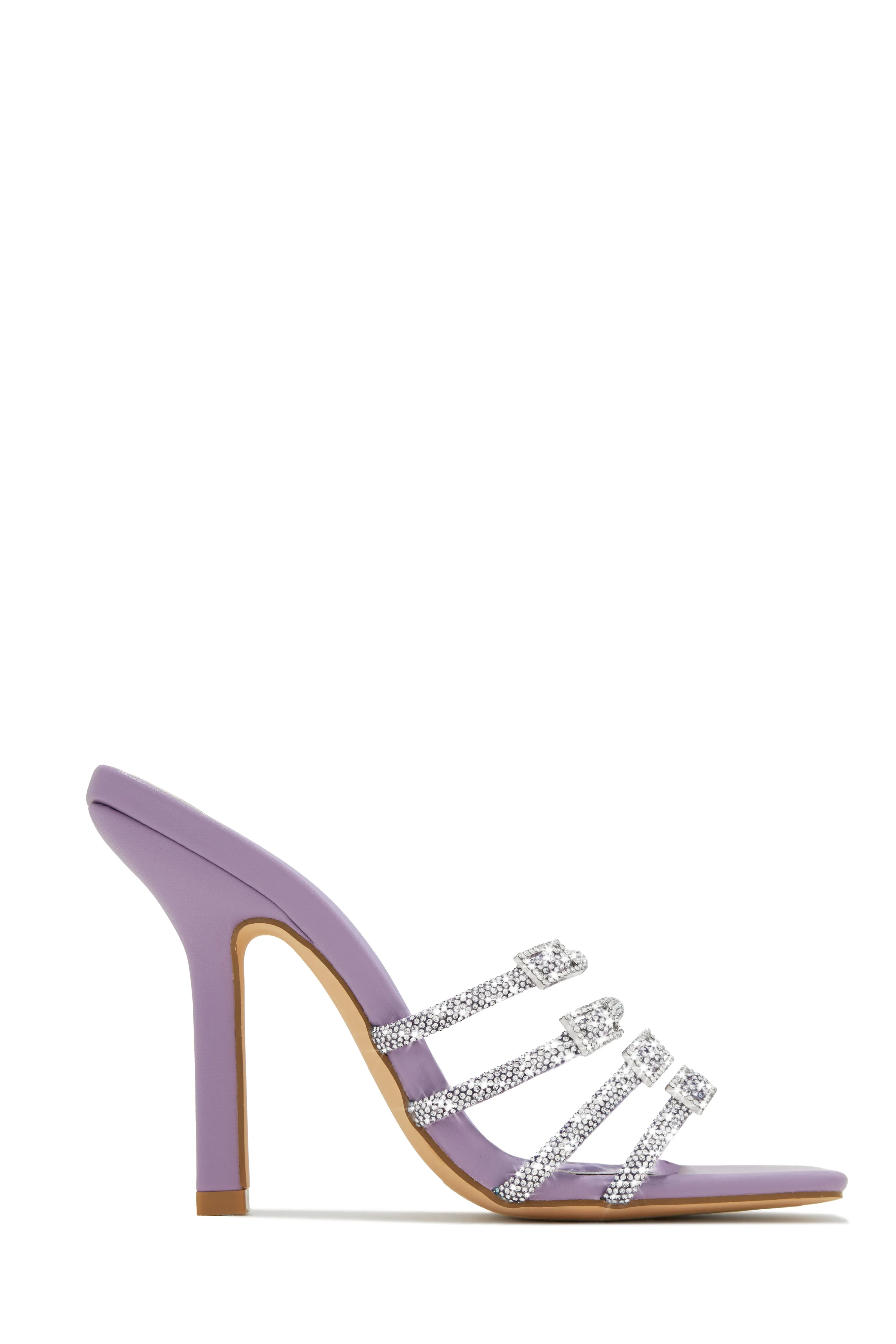 Champagne Taste Embellished High Heel Mules - White