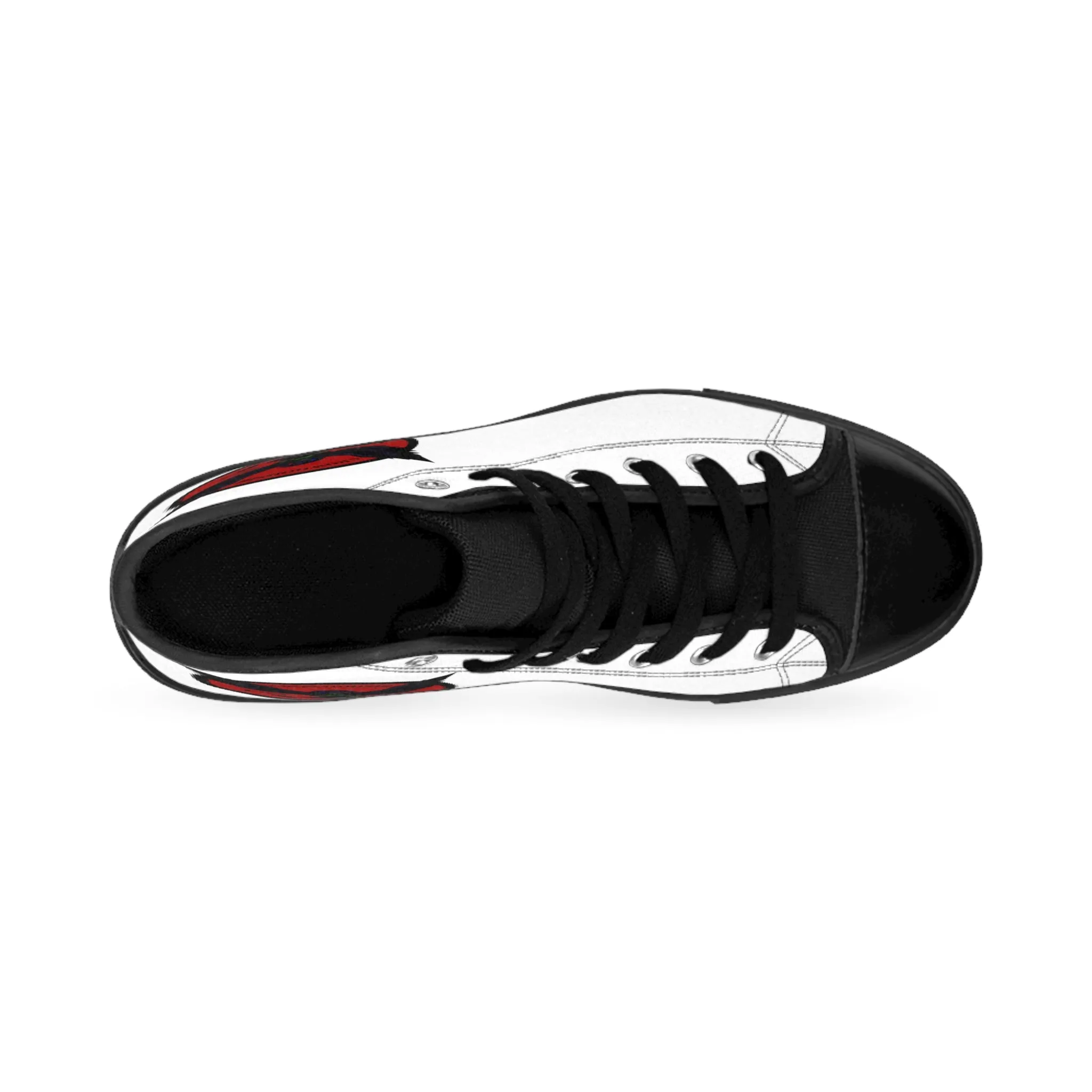 Crowgodshi 2nd Gen. High-Tops, White on White w/ BURGUNDY LOGO
