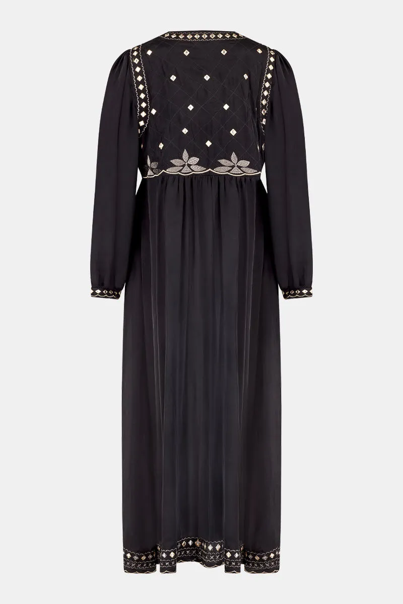 Damia Embroidered Midi Dress
