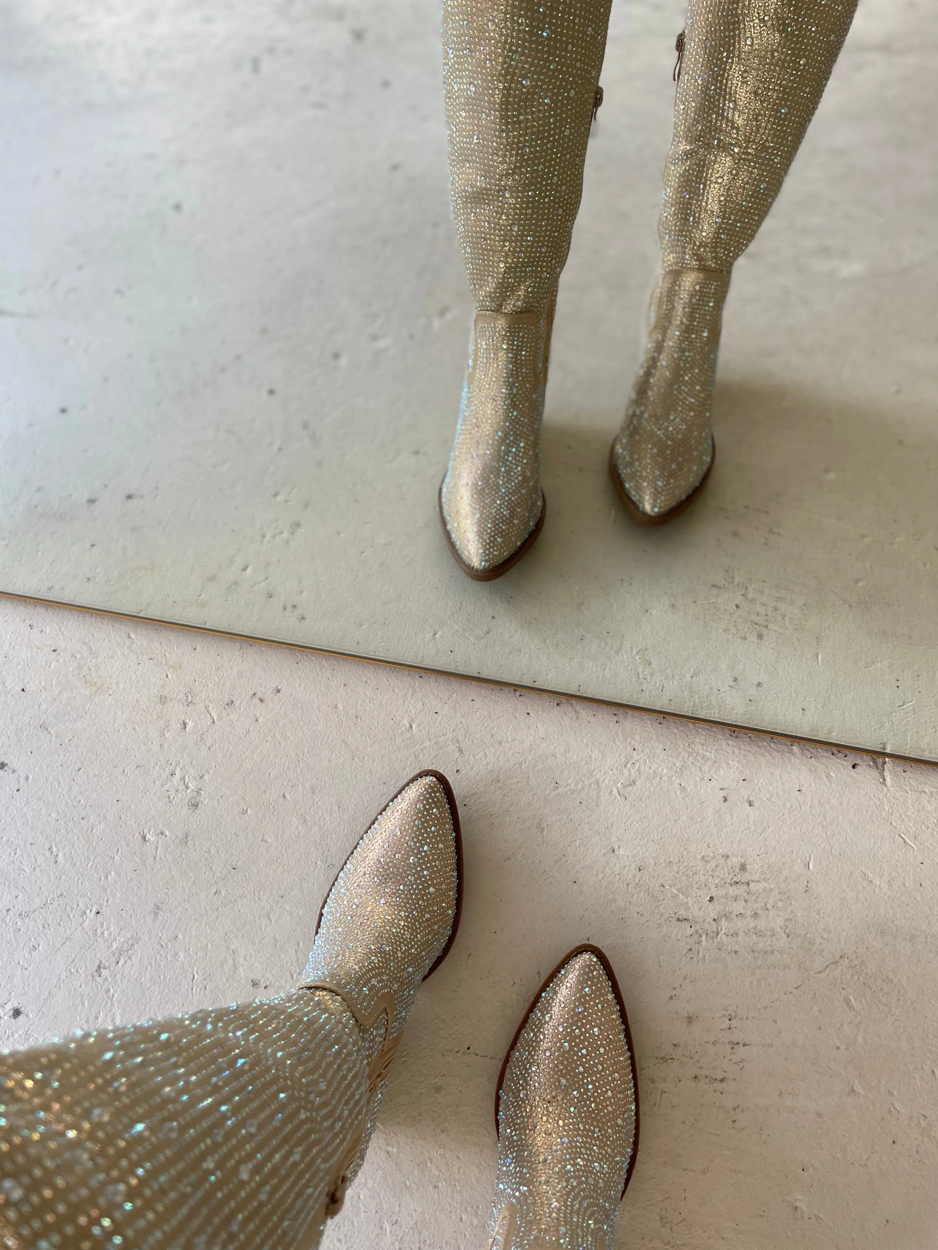 DEAL Sparkles Shine Through Over The Knee Rhinestone Boots