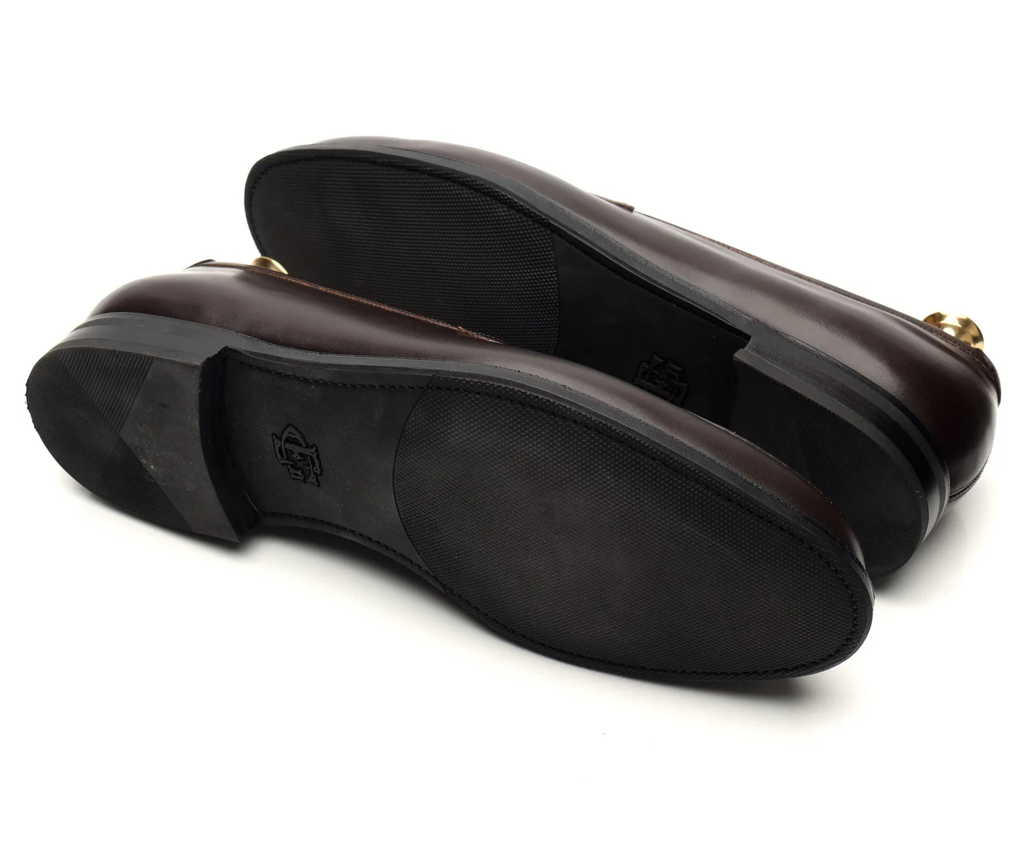 'Duke' Two Tone Brown Leather Loafers UK 8.5 E