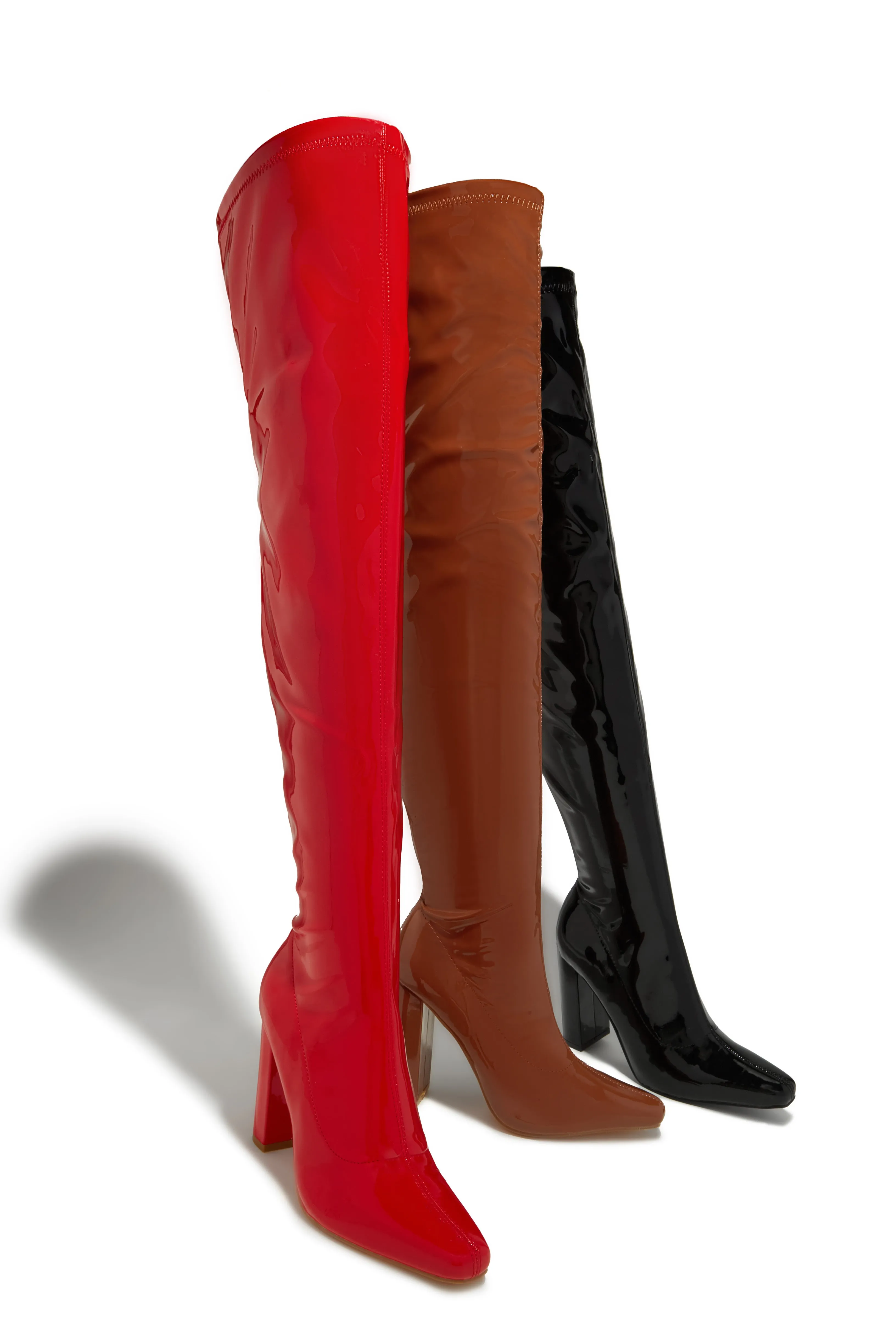 Ericka Block Heel Over The Knee Boots - Tan