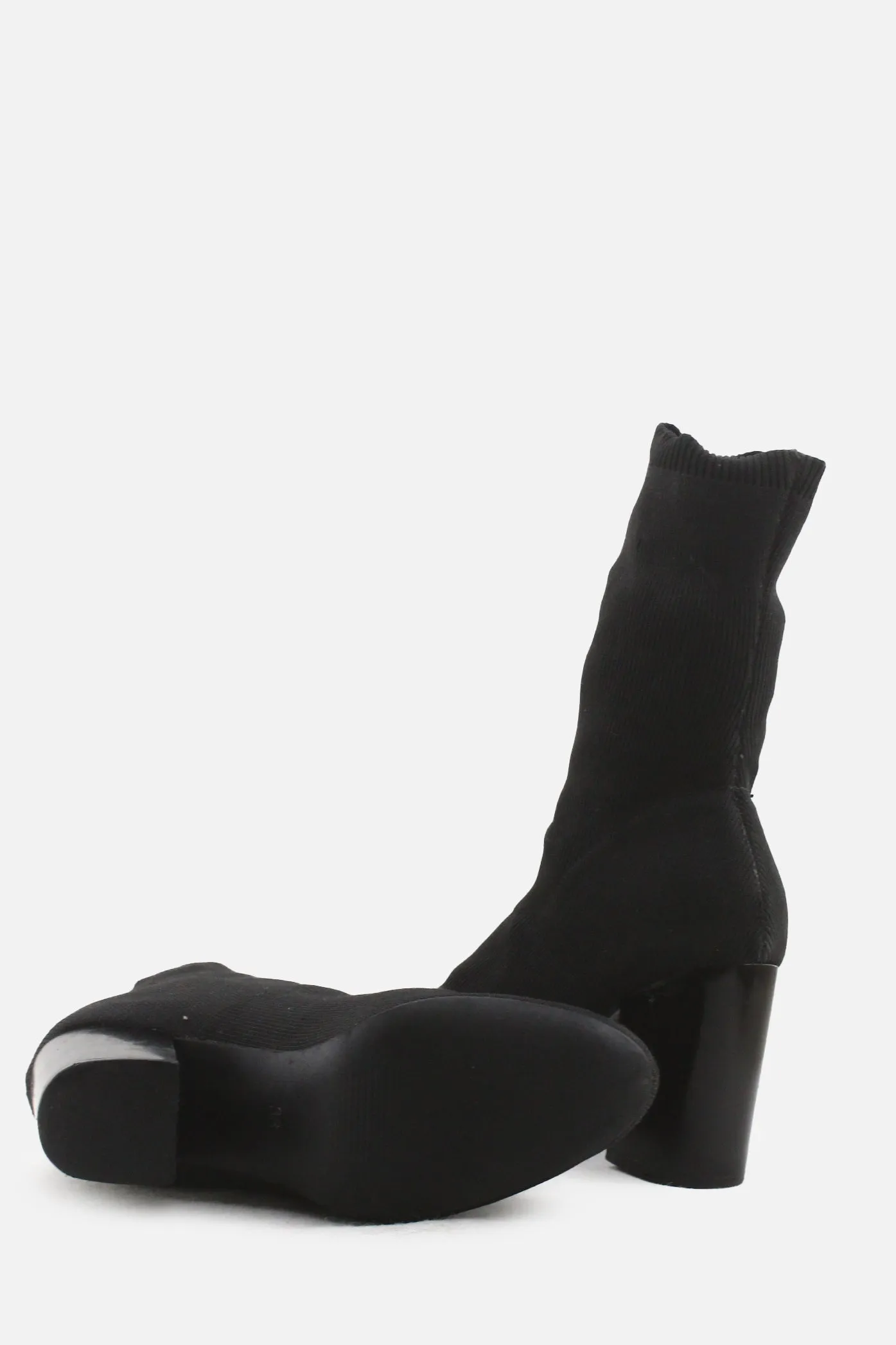 European Brand Block Heels Sock Boots | Textile