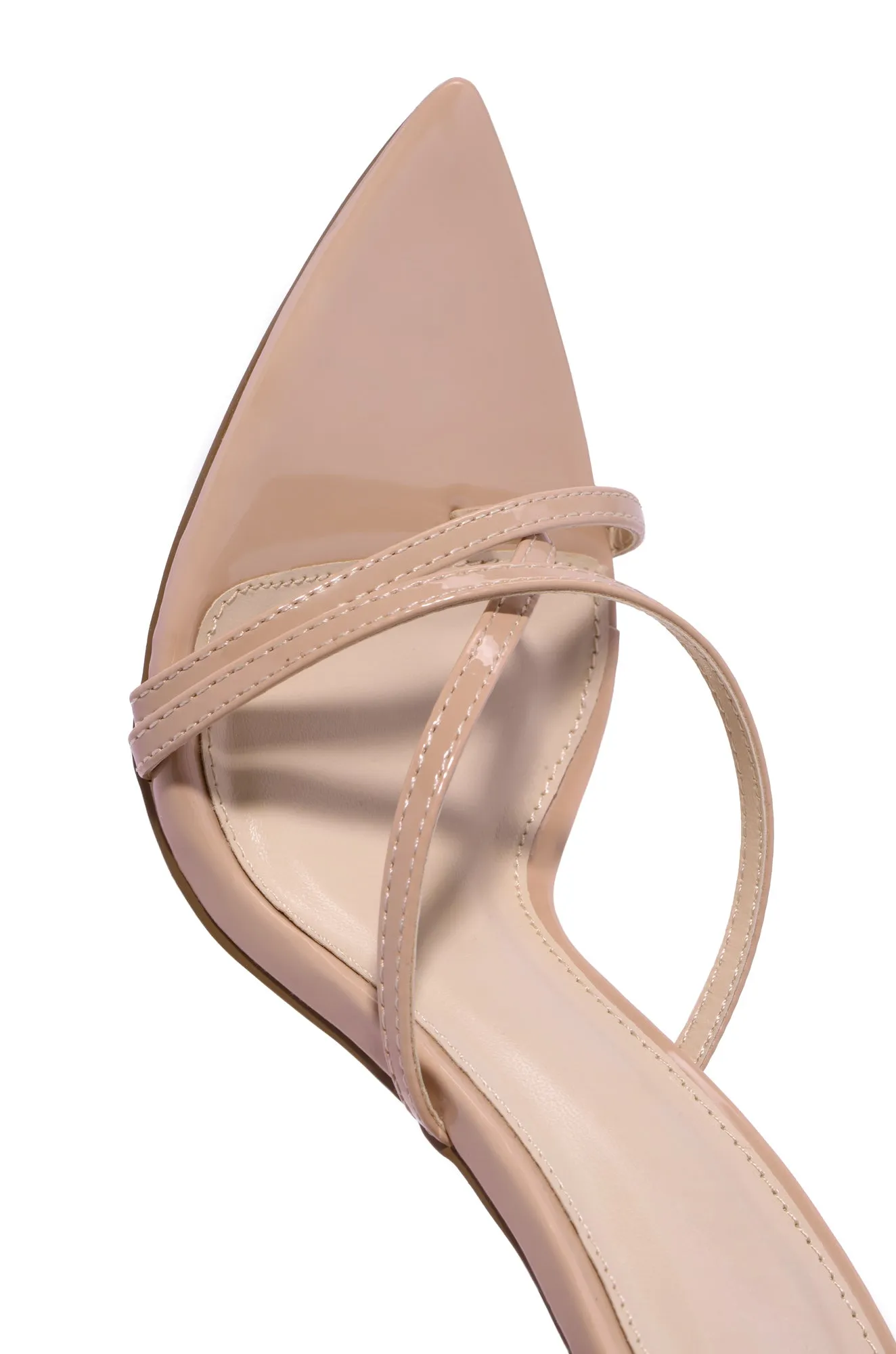 Fine Art High Heel Mules - Nude