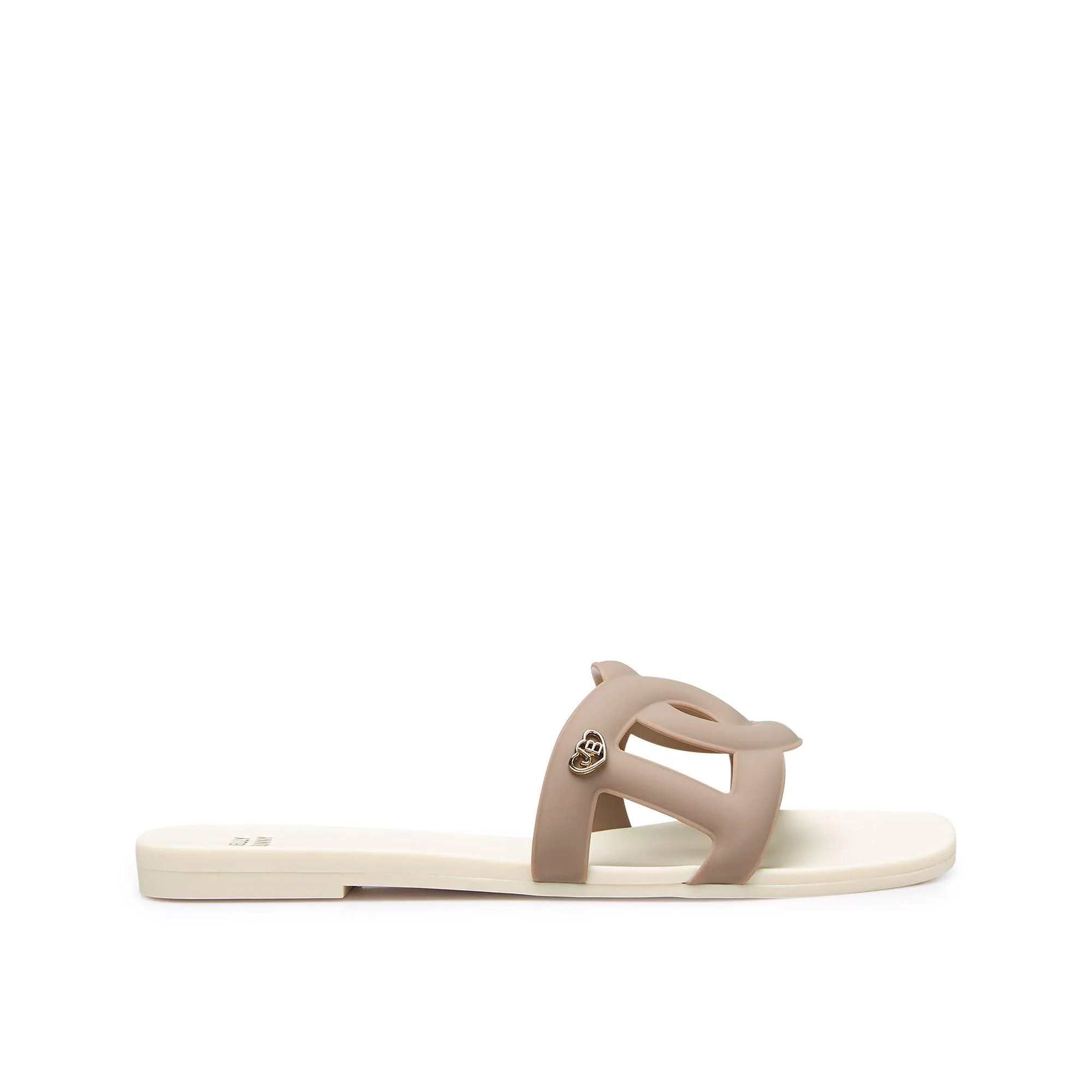 Grase Two Tone Flat Sandals Off-White