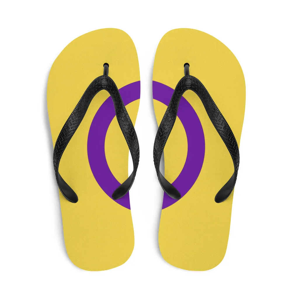 Intersex Pride Flag Flip-Flops