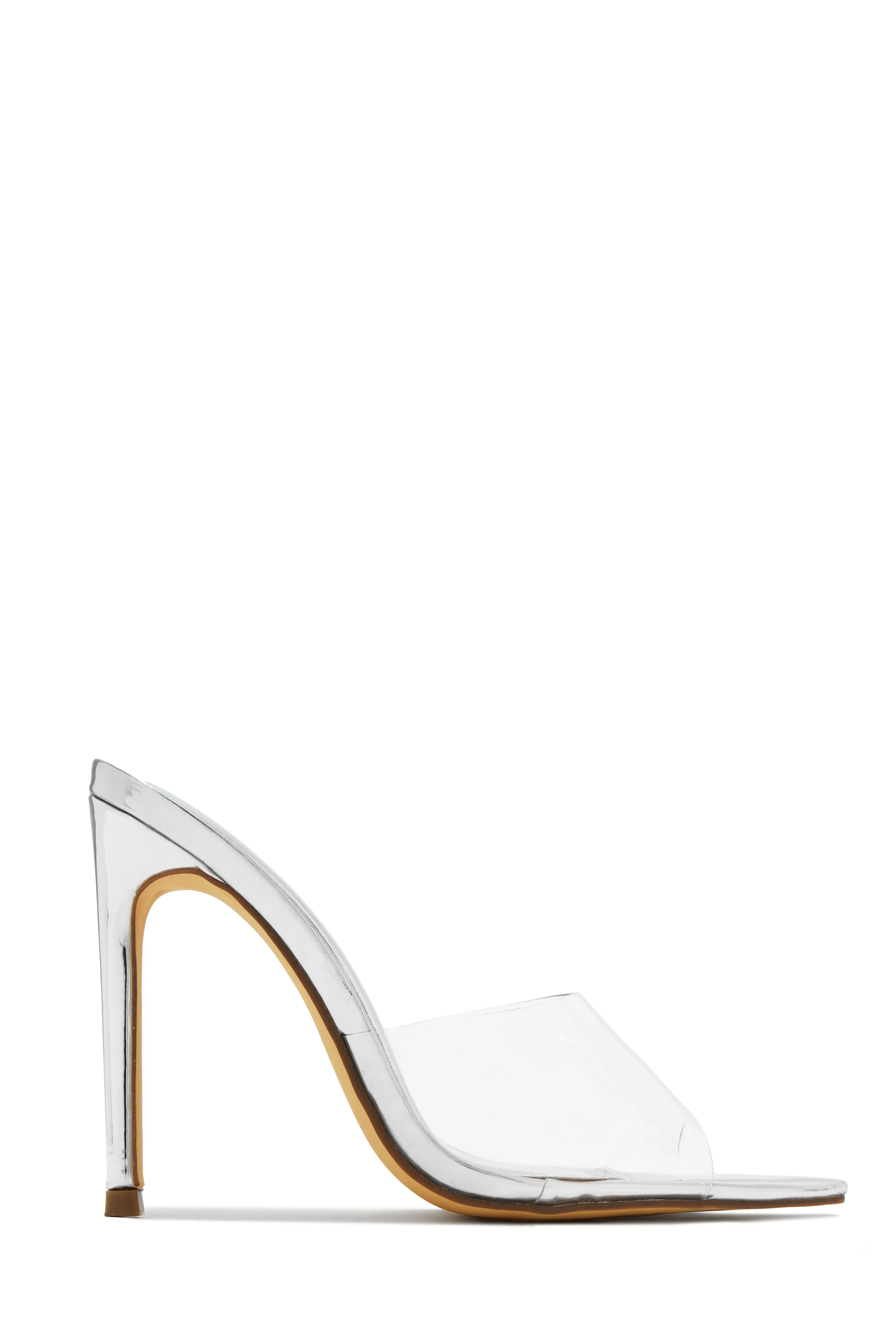 Ionic Clear Strap High Heel Mules - Black