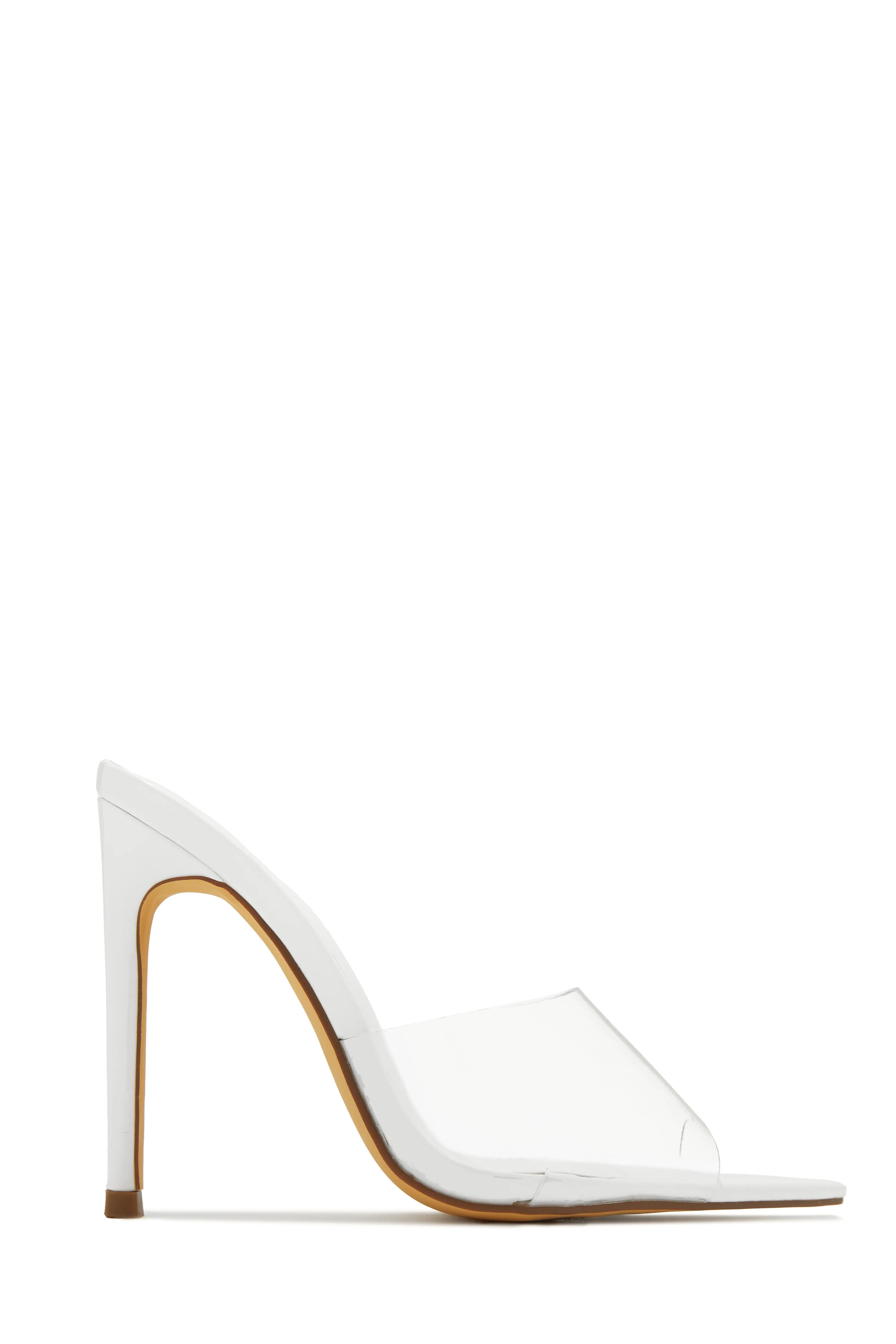 Ionic Clear Strap High Heel Mules - Black
