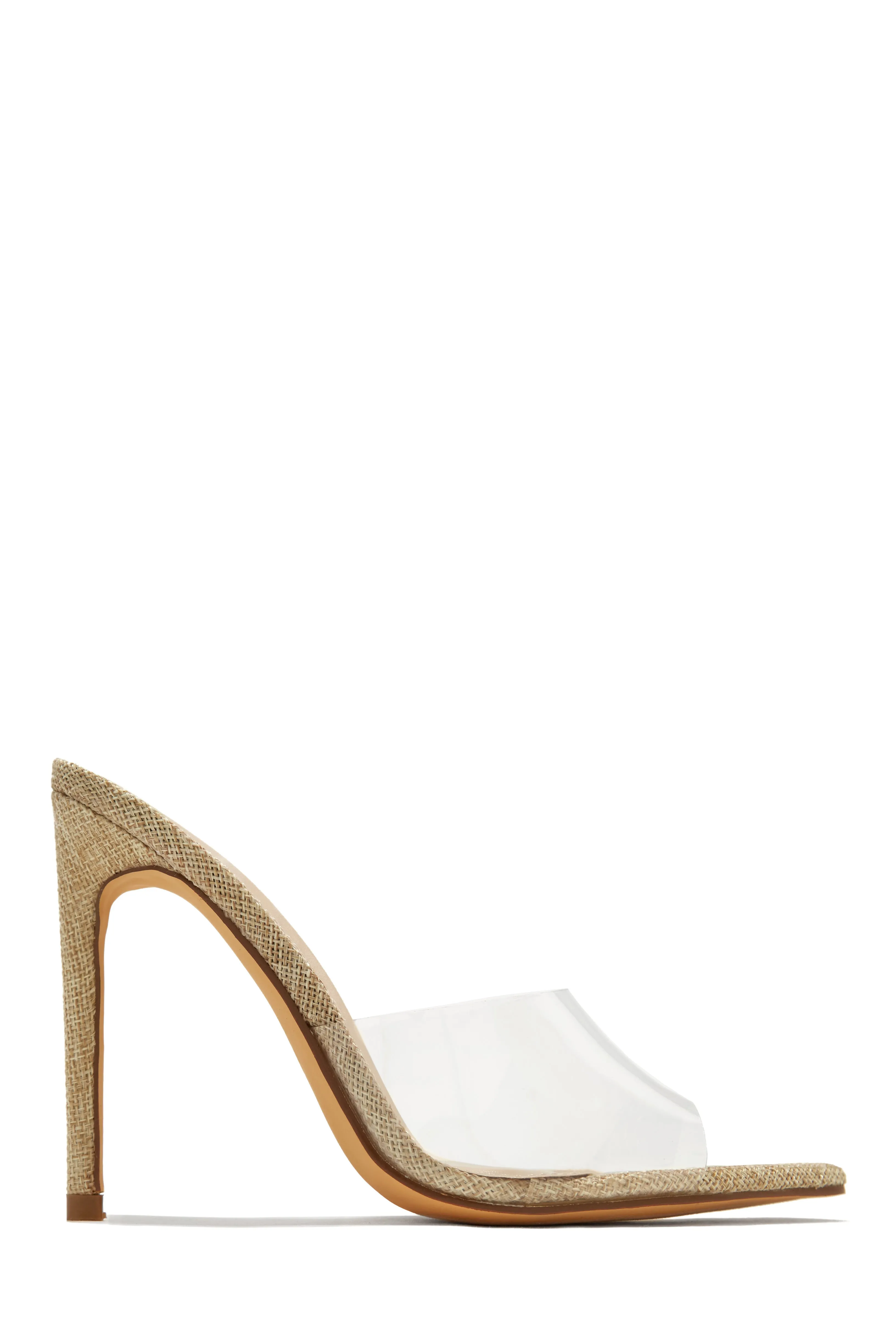 Ionic Clear Strap High Heel Mules - Black