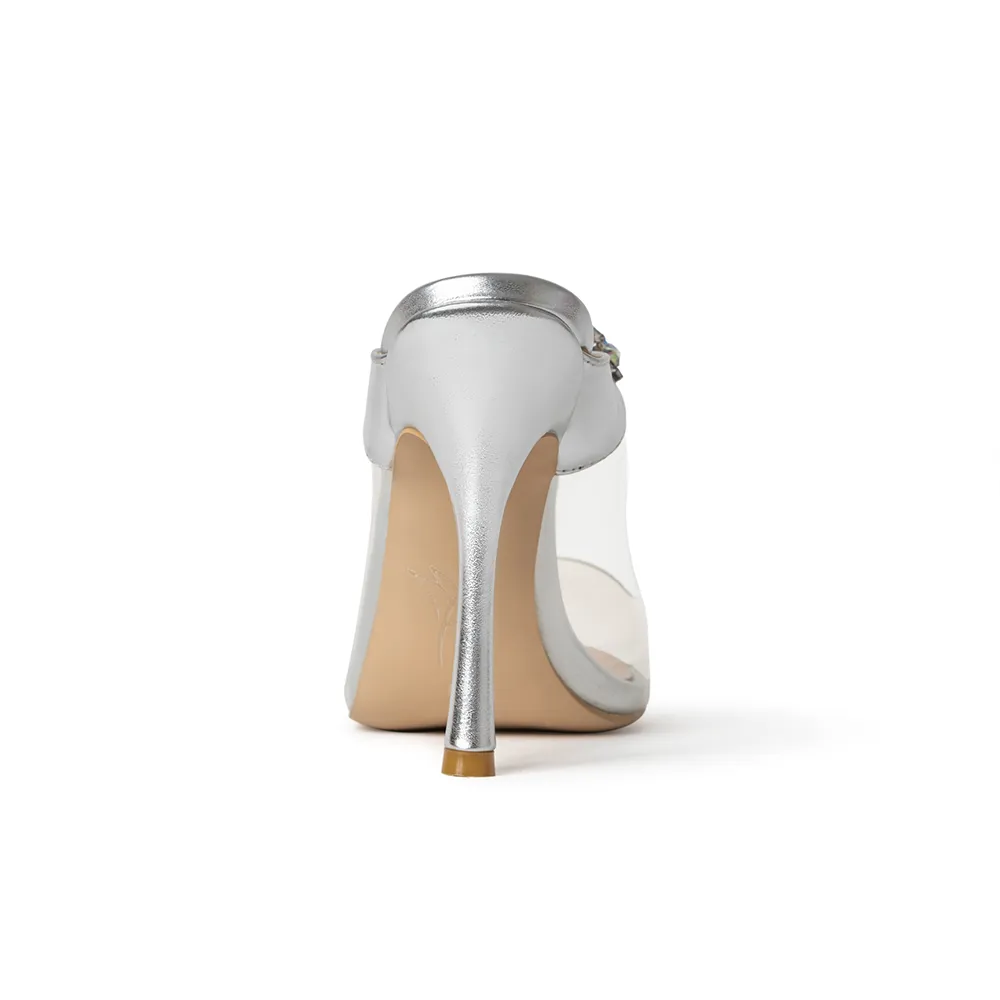 Josephine Clear Glass Mules