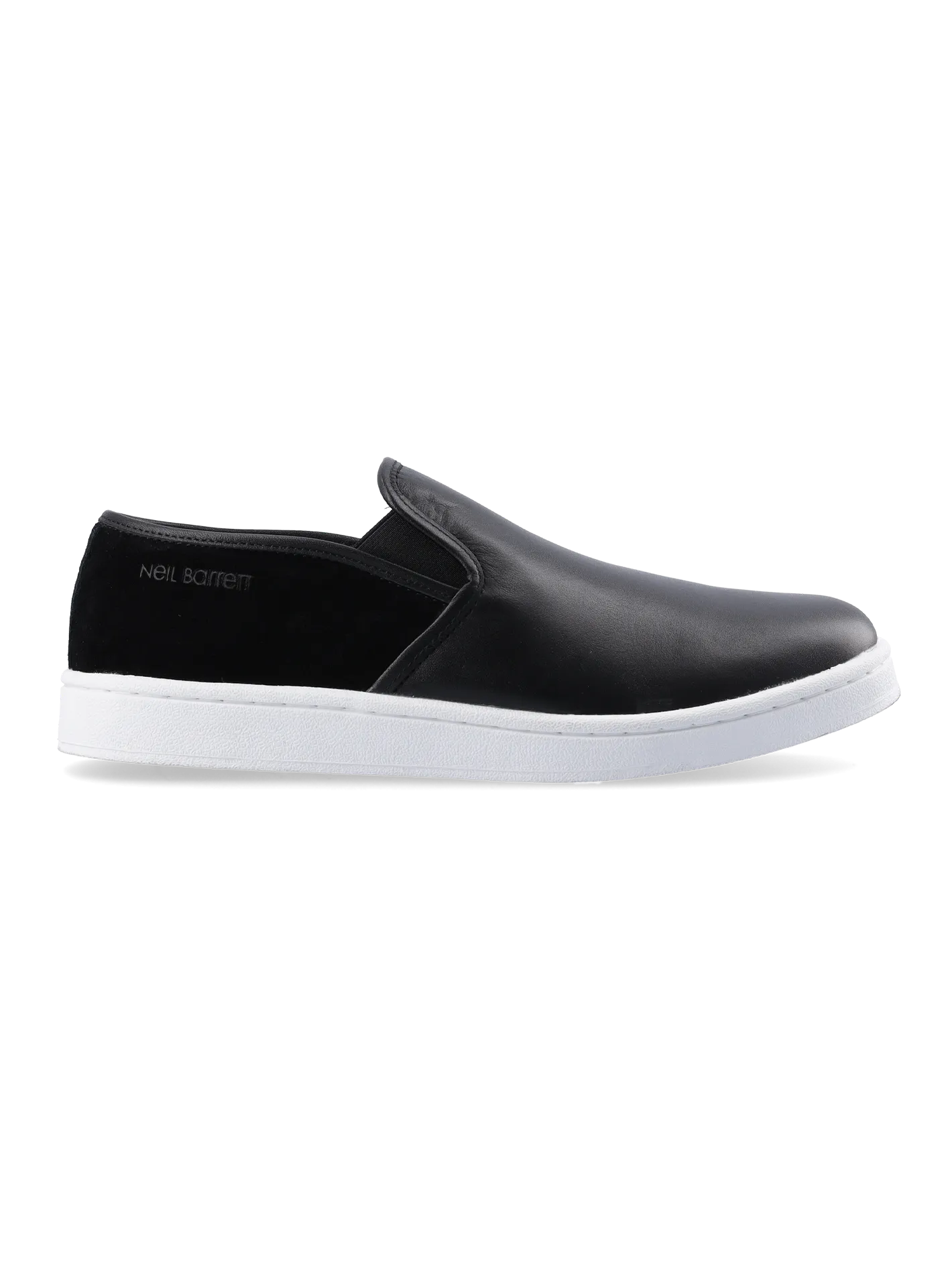 leather and suede slip-on sneakers