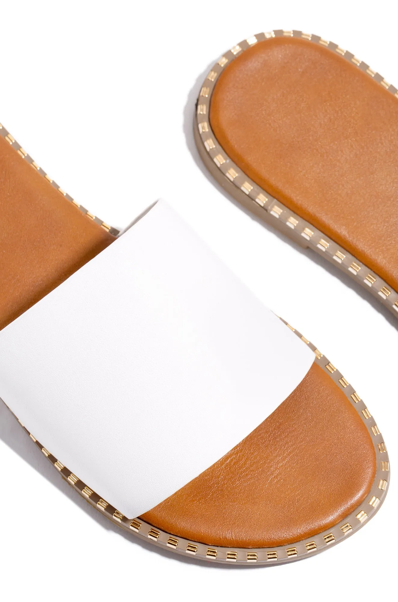 Maui Flat Slip On Sandals - White