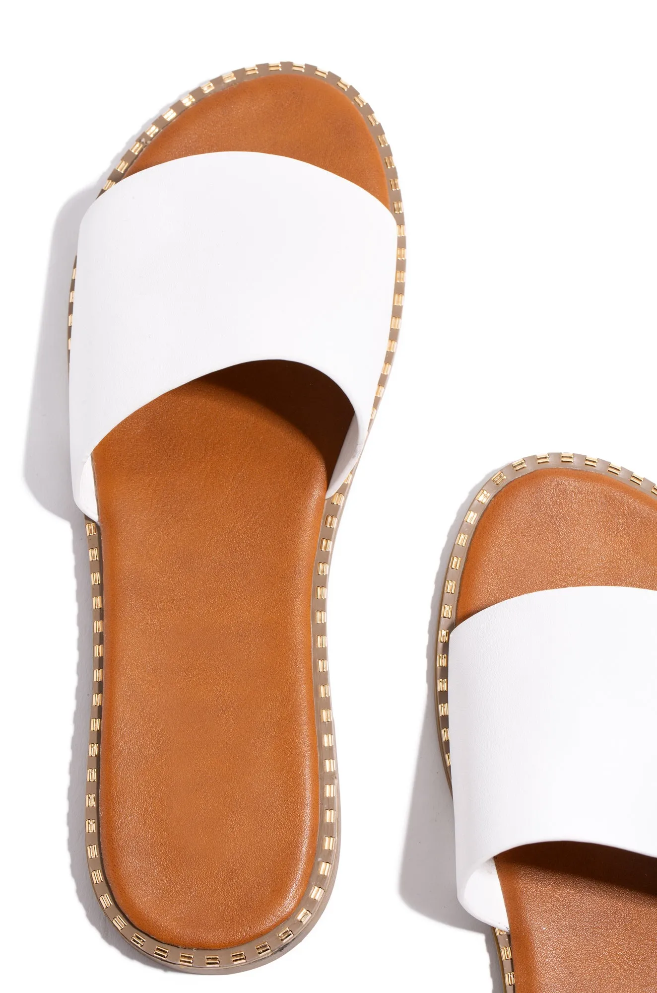 Maui Flat Slip On Sandals - White