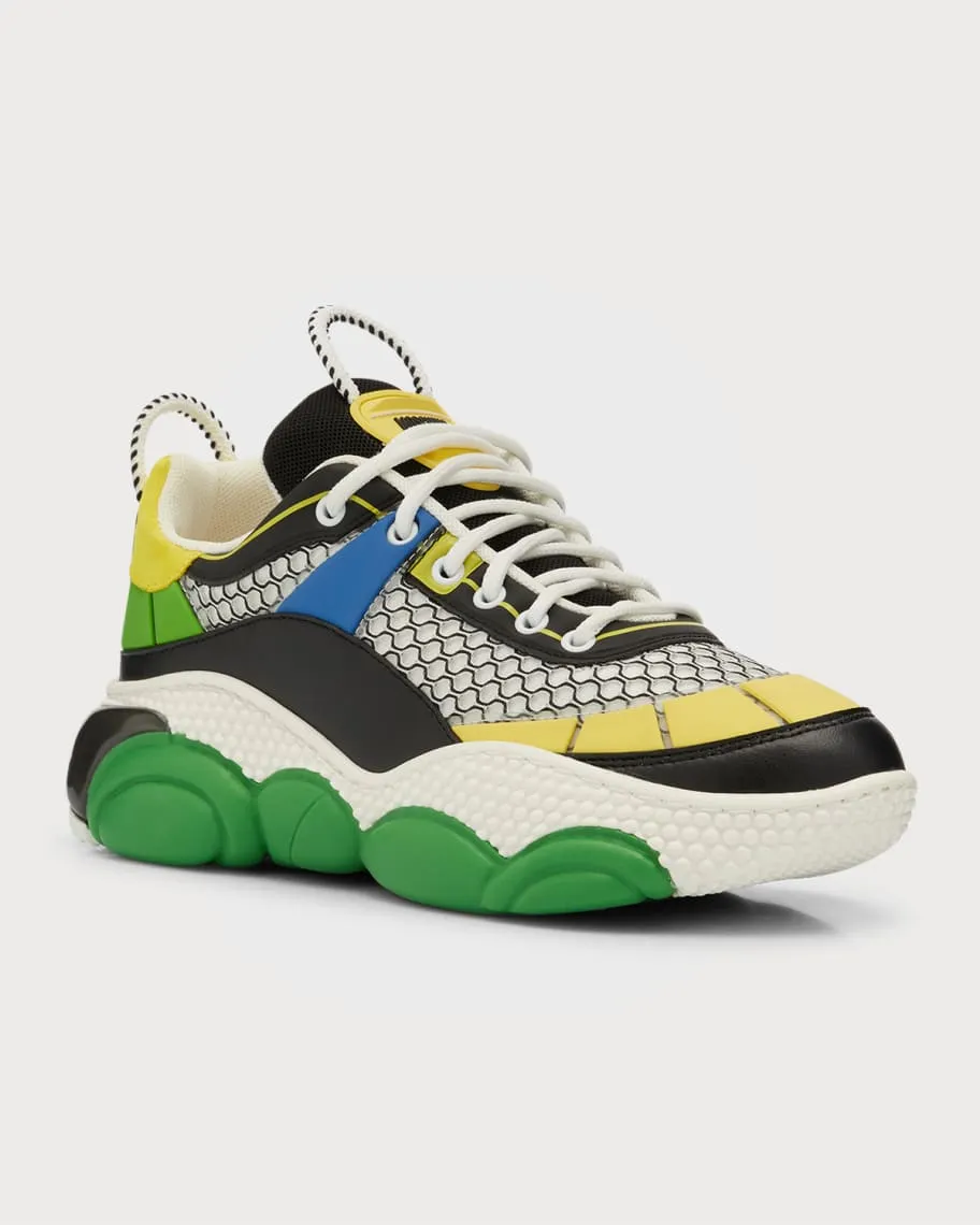 Men's Fashion Multicolor Mesh Bubble Teddy Moschino Sneakers