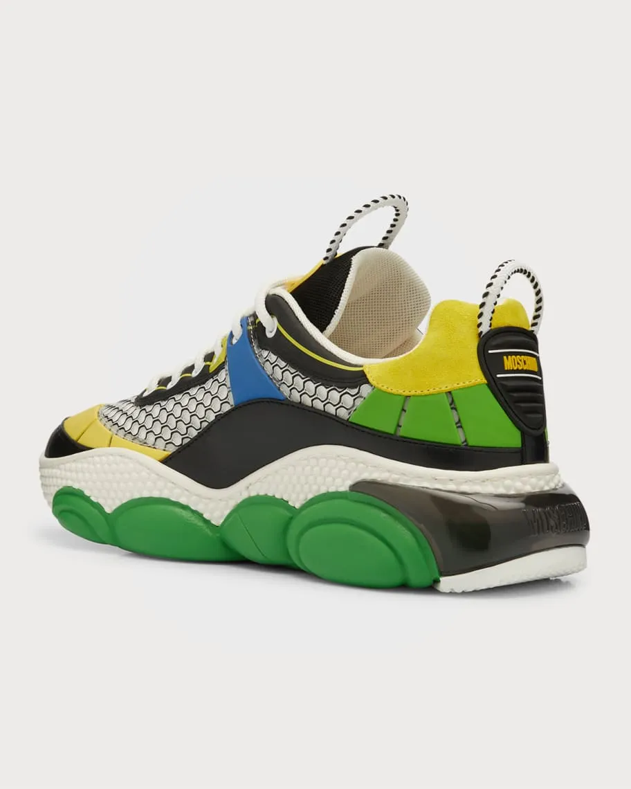 Men's Fashion Multicolor Mesh Bubble Teddy Moschino Sneakers