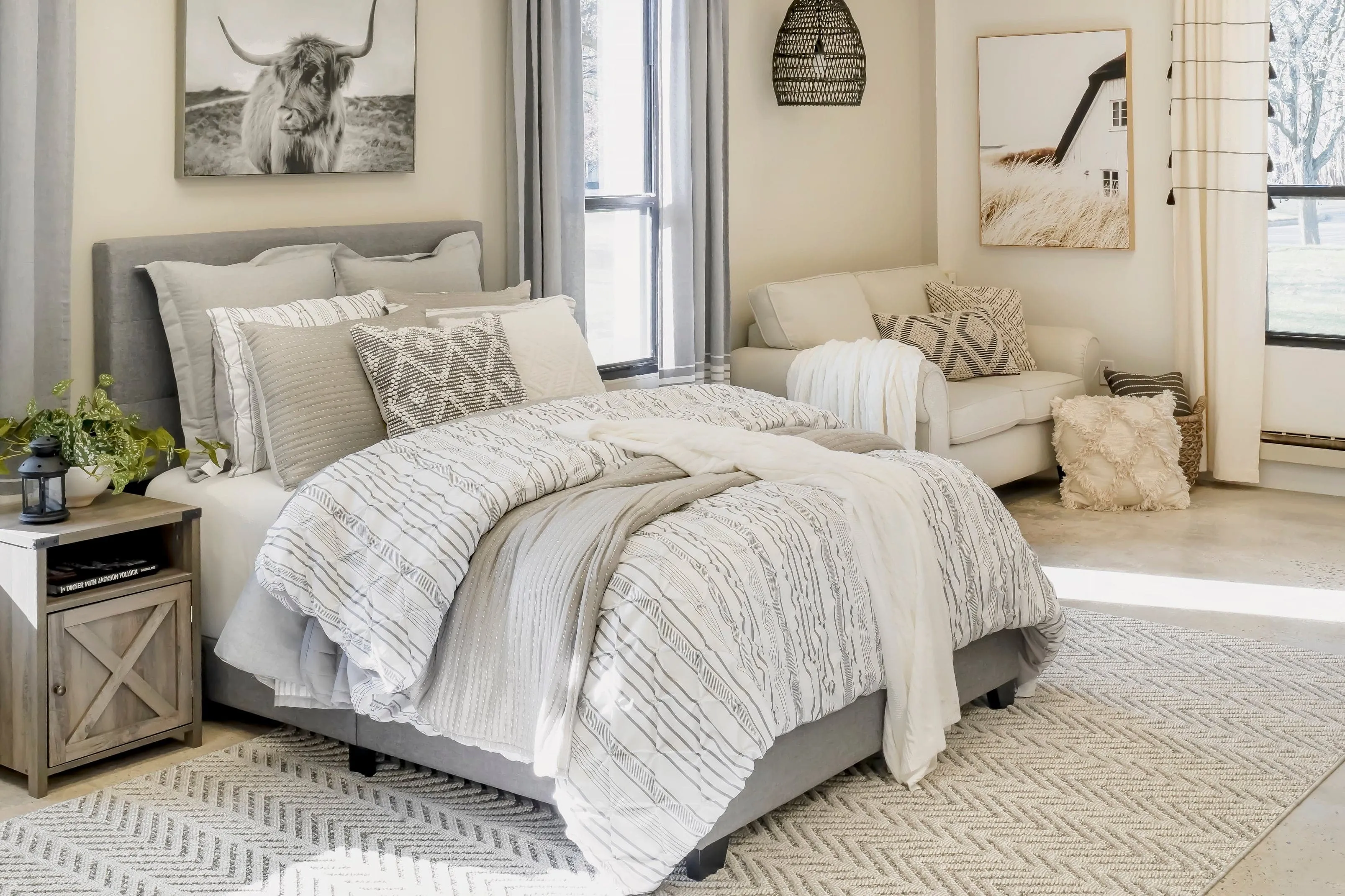 Nantucket Yarn Dyed Tassel Fringe Window Curtain Panel Set