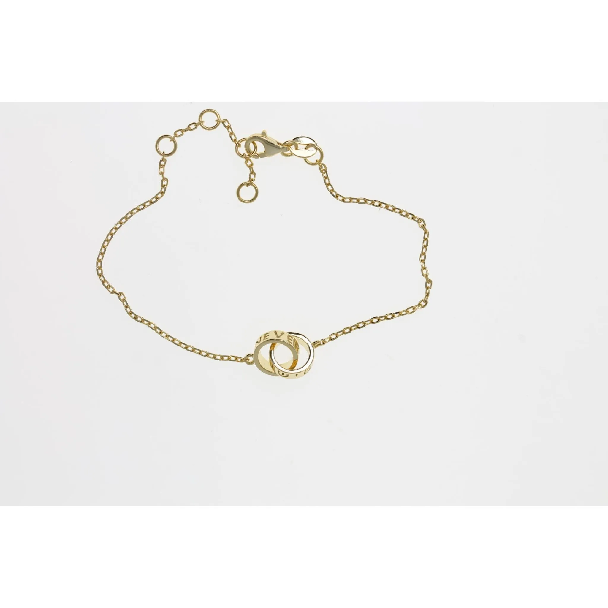 Never Forget/ Am Yisrael Chai Links Braclet in Gold by Penny Levi