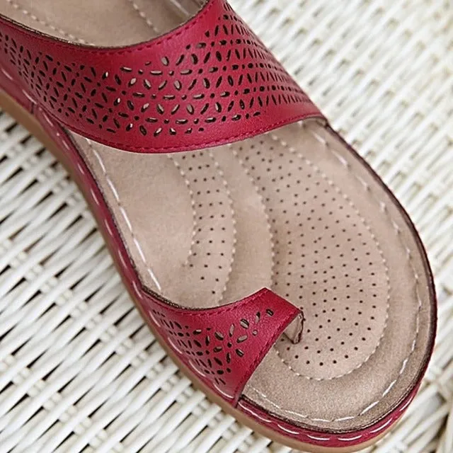 OCW Orthopedic Sandals For Women Breathable Hollow Elastic Trendy Flat Sandals