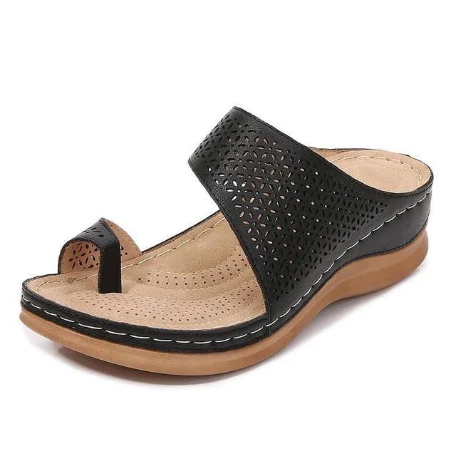 OCW Orthopedic Sandals For Women Breathable Hollow Elastic Trendy Flat Sandals