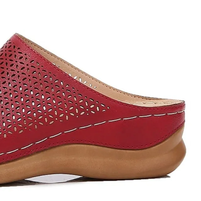 OCW Orthopedic Sandals For Women Breathable Hollow Elastic Trendy Flat Sandals