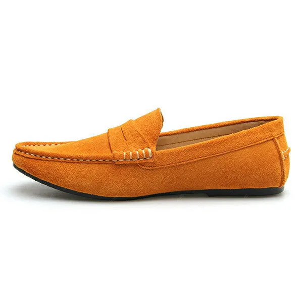 Penny Leather Loafer Suede Yellow Mustard