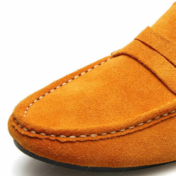 Penny Leather Loafer Suede Yellow Mustard
