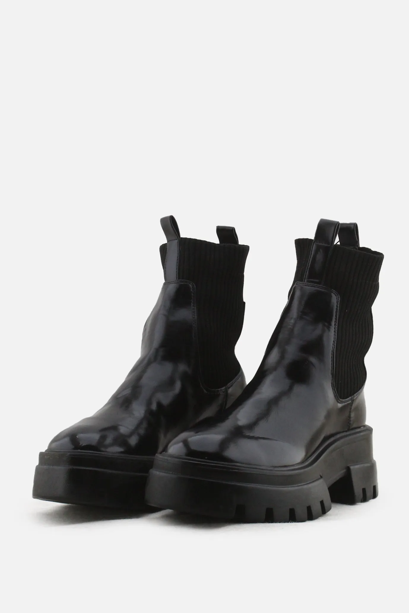 Pull & Bear Stretchable Block Ankle Boots | 100% Synthetic Leather