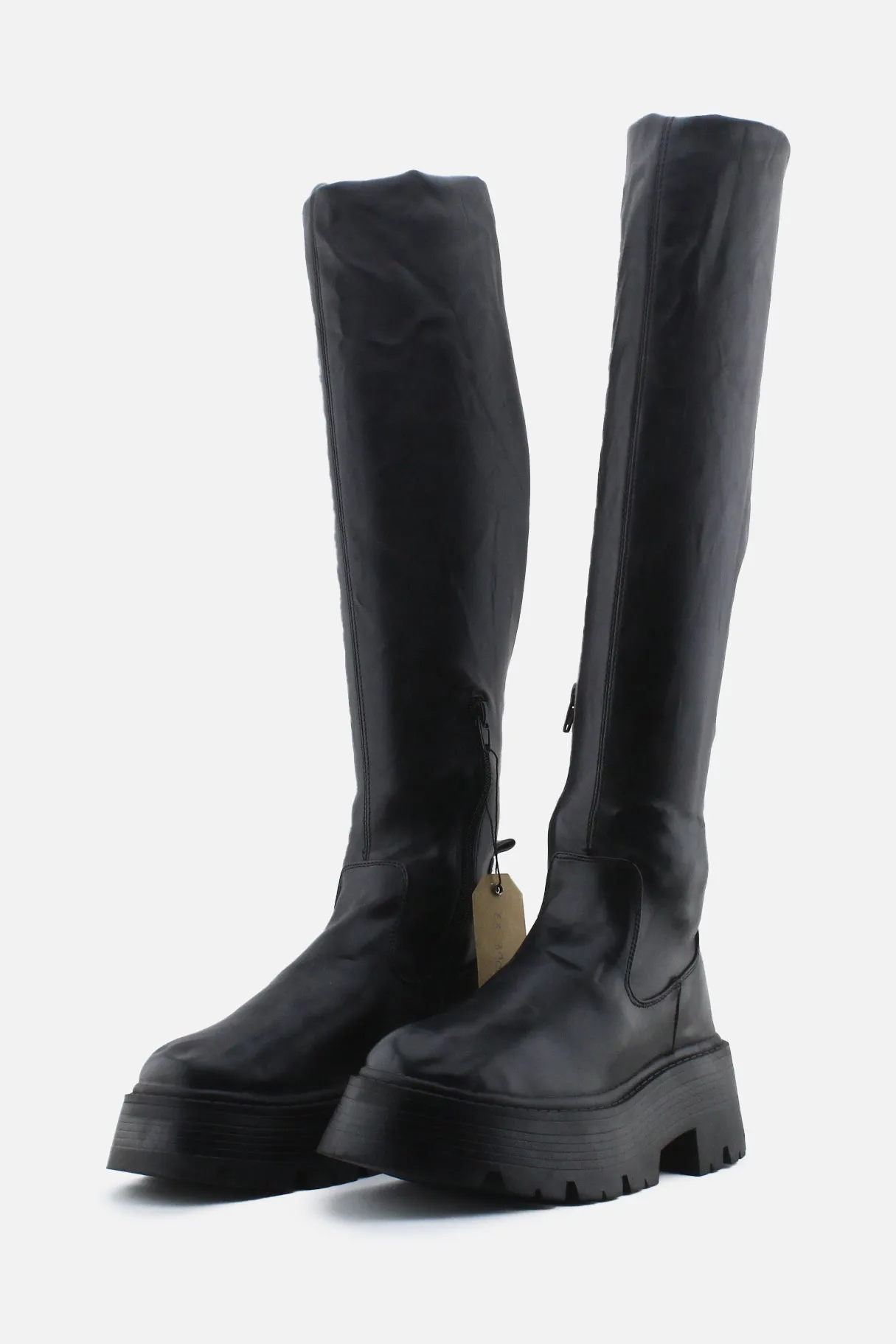 Pull & Bear Zipper Over The Knee Boots | 100% Authetic Leather