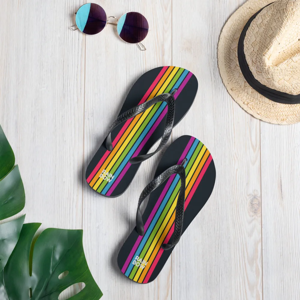 Rainbow Stripe Flip-Flops