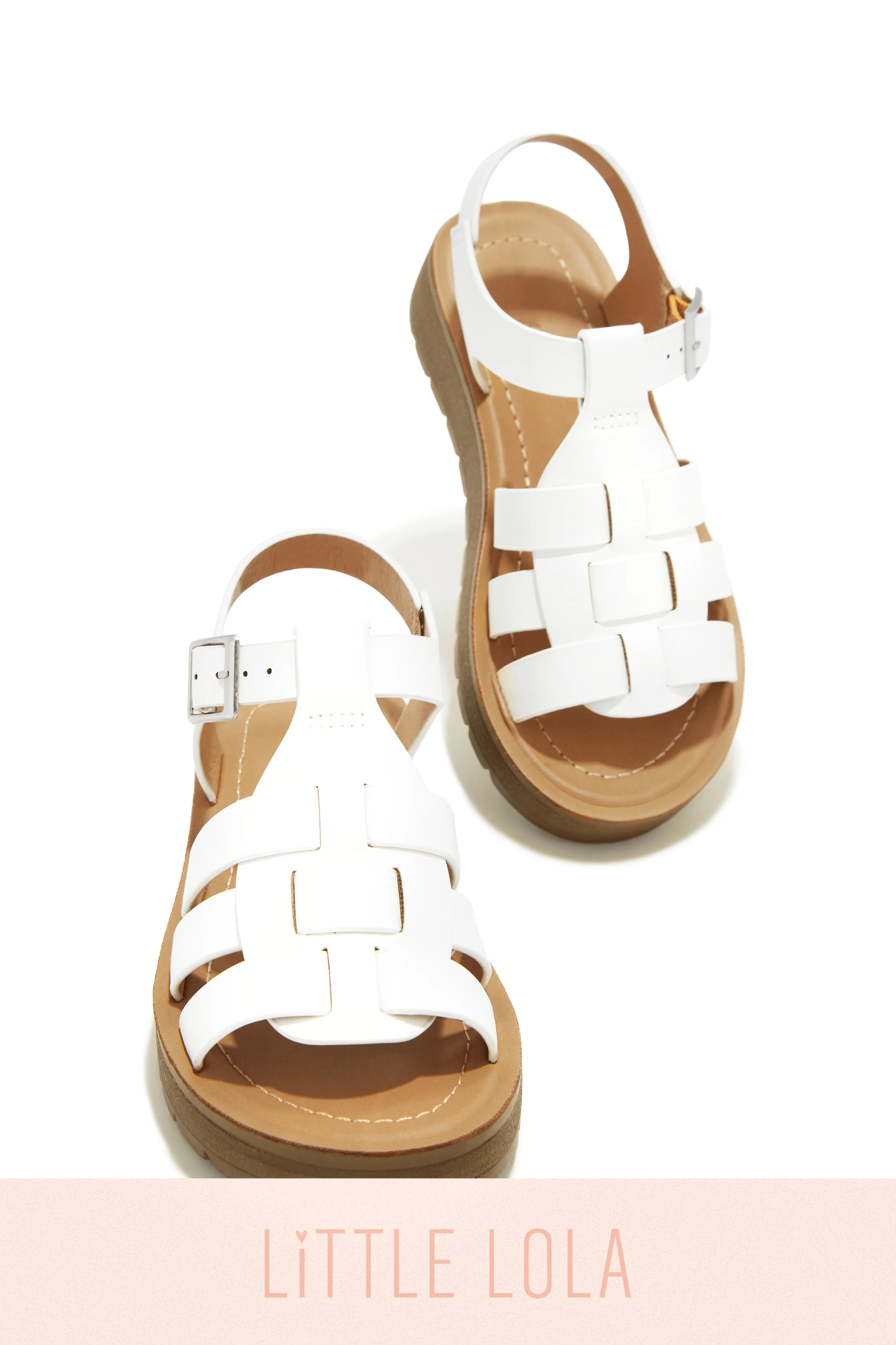 Summer Vacation Kids Flat Sandals - White