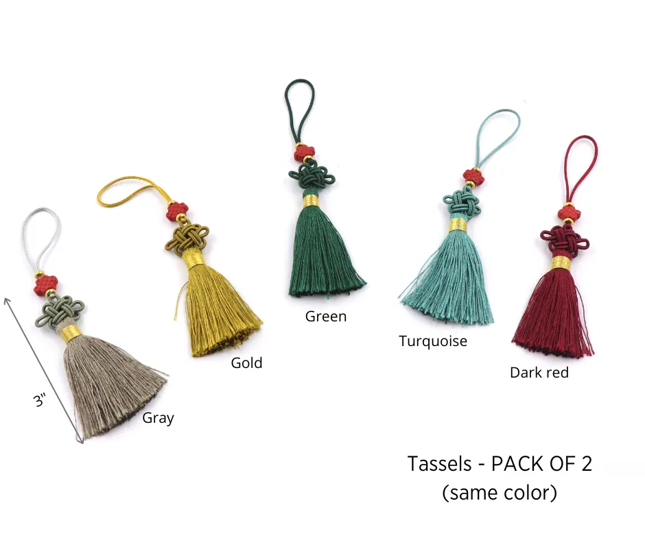 Tassels, flat charm tassels - 3" - pack of 2
