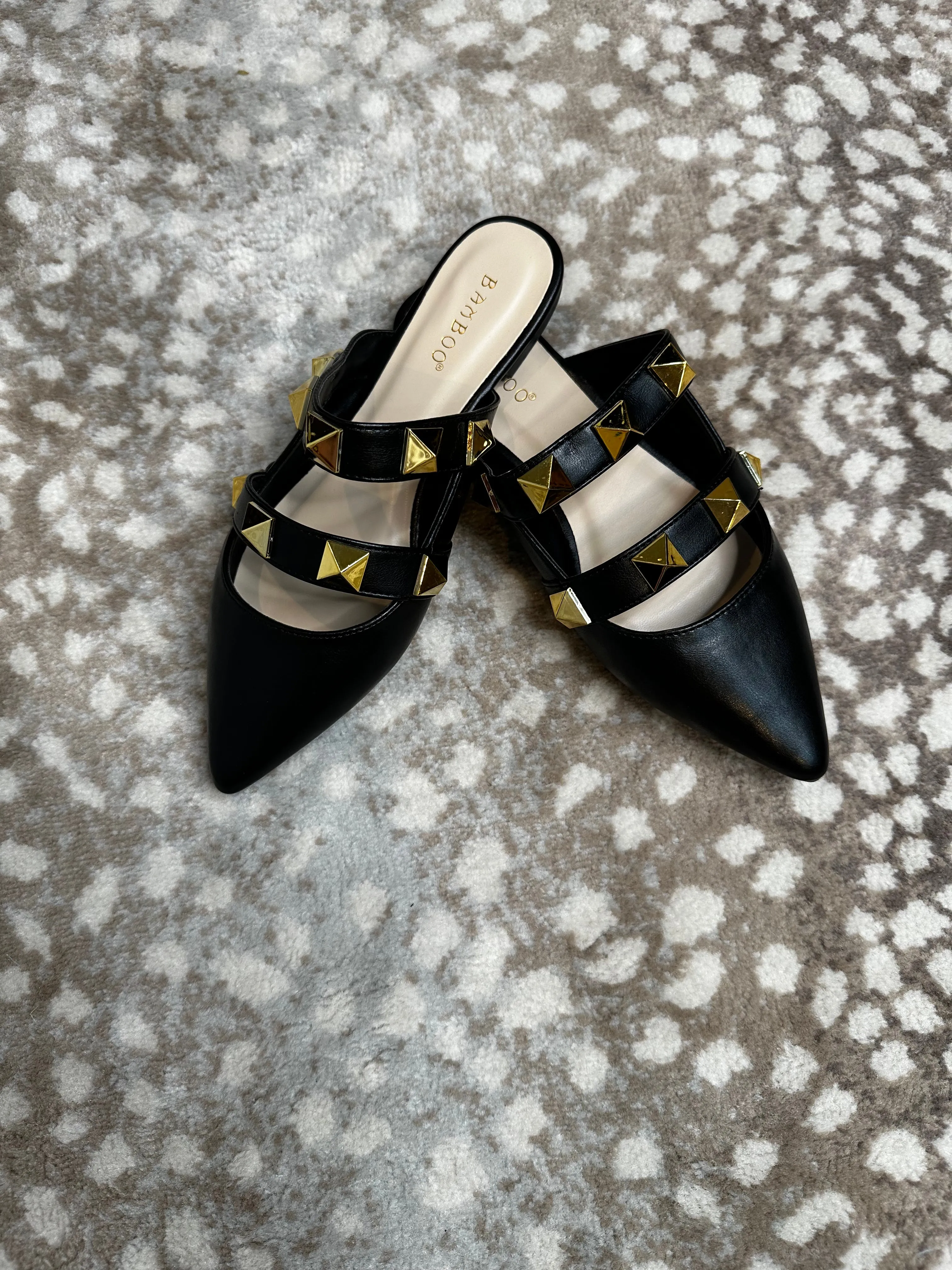 Tell Me About It Stud- Studded Mules