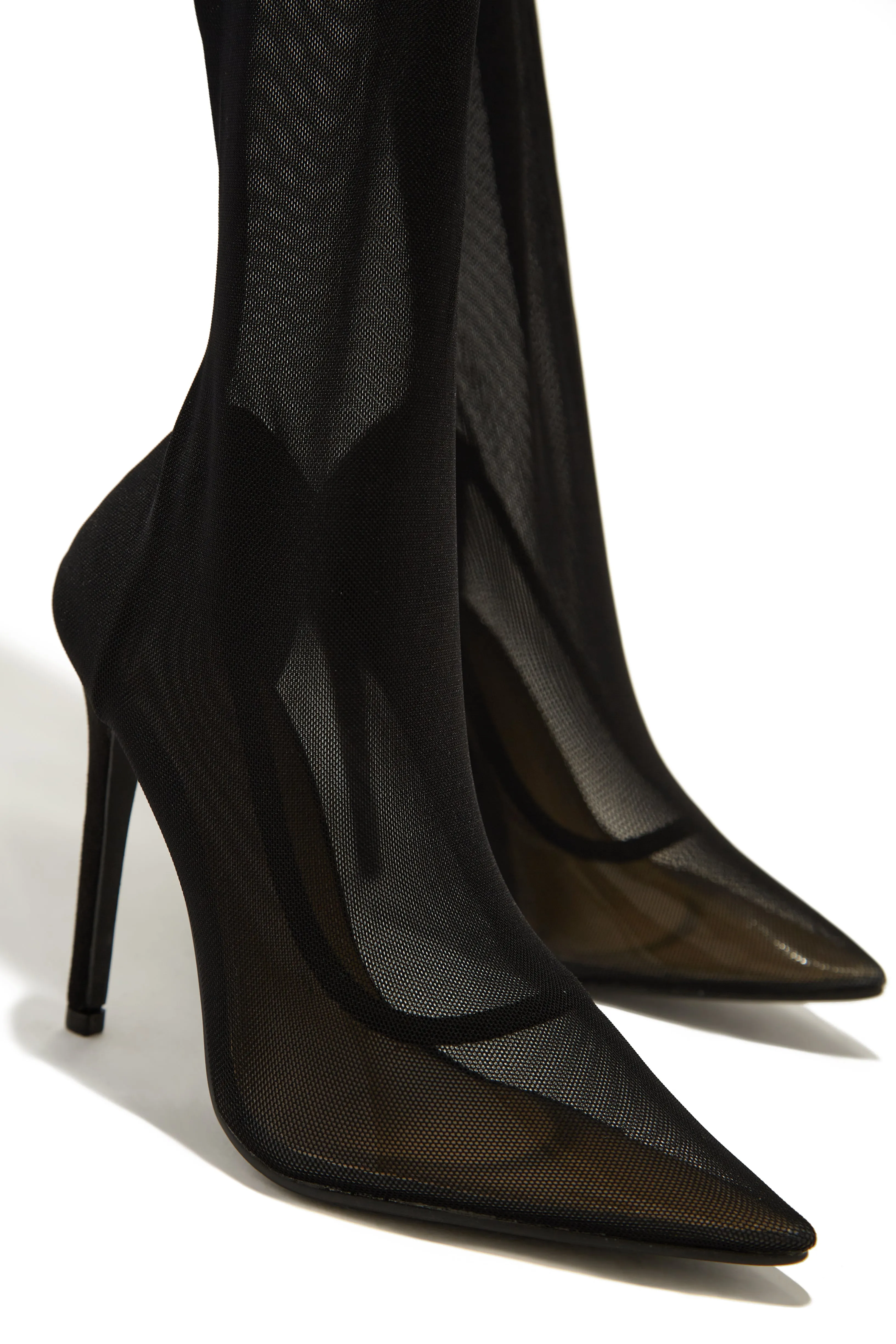 Timeless Allure Over The Knee High Heel Boots - Black