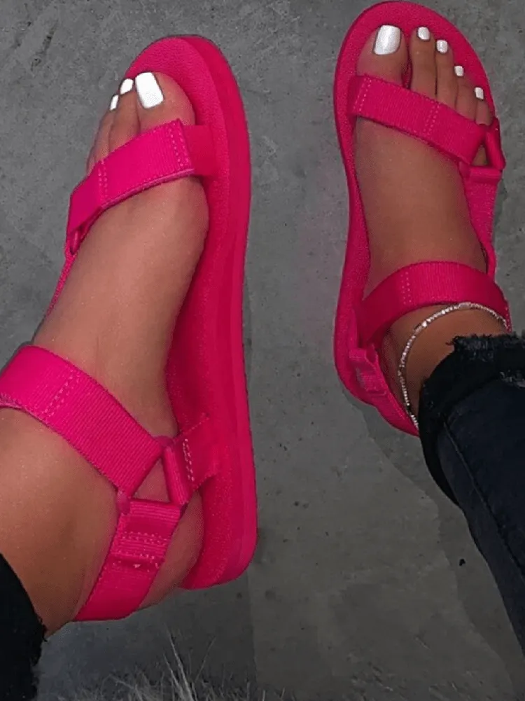 Toleet Velcro Strap Flat Sandals