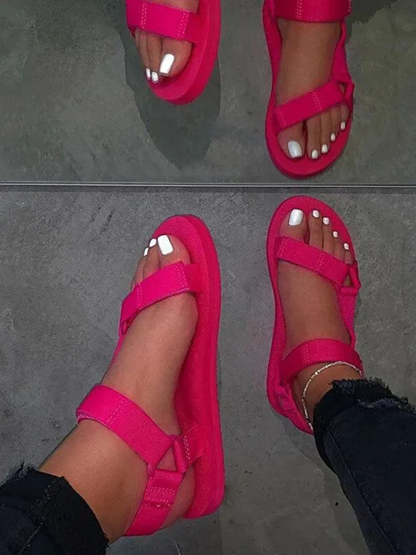 Toleet Velcro Strap Flat Sandals