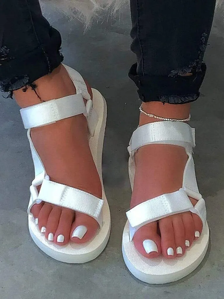 Toleet Velcro Strap Flat Sandals