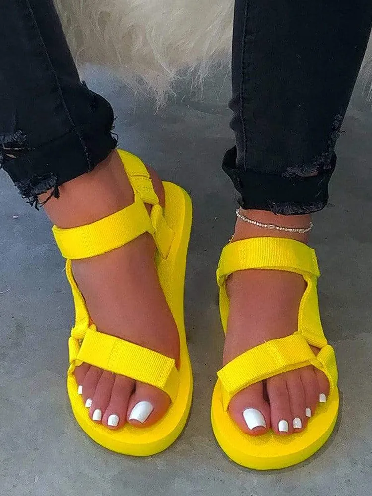 Toleet Velcro Strap Flat Sandals