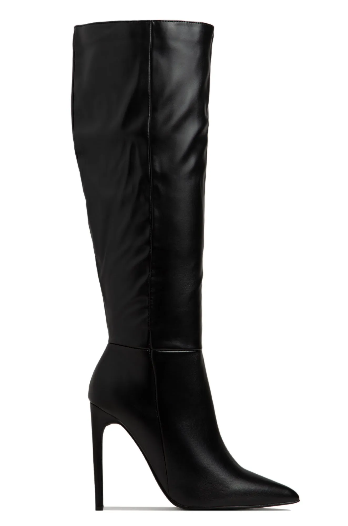 Tyrah Up To The Knee Heel Boots - Nude